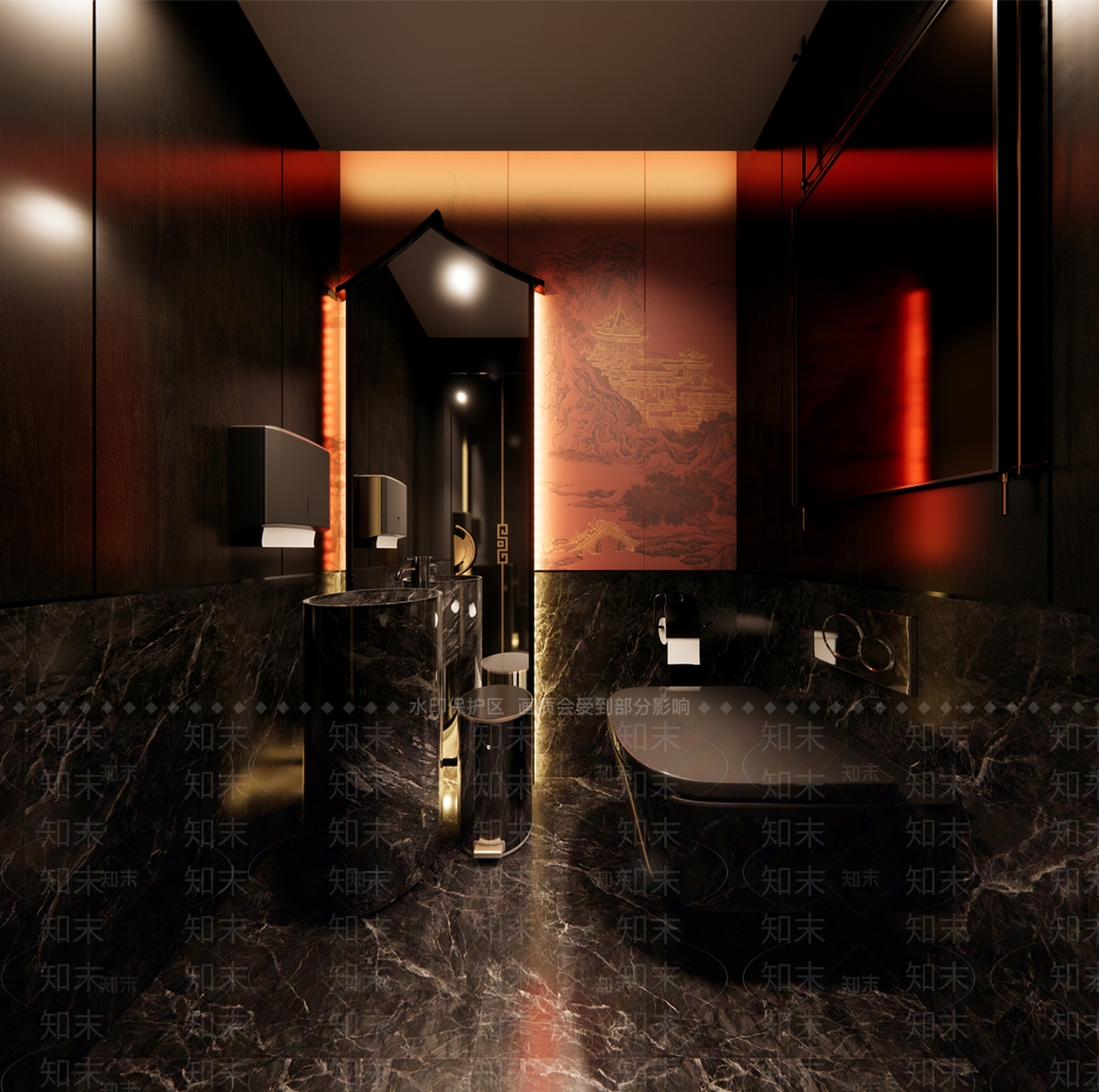 新中式中式中餐厅SU模型下载【ID:1201560663】