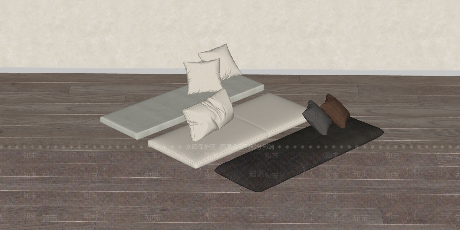 现代简约坐垫SU模型下载【ID:1201560722】