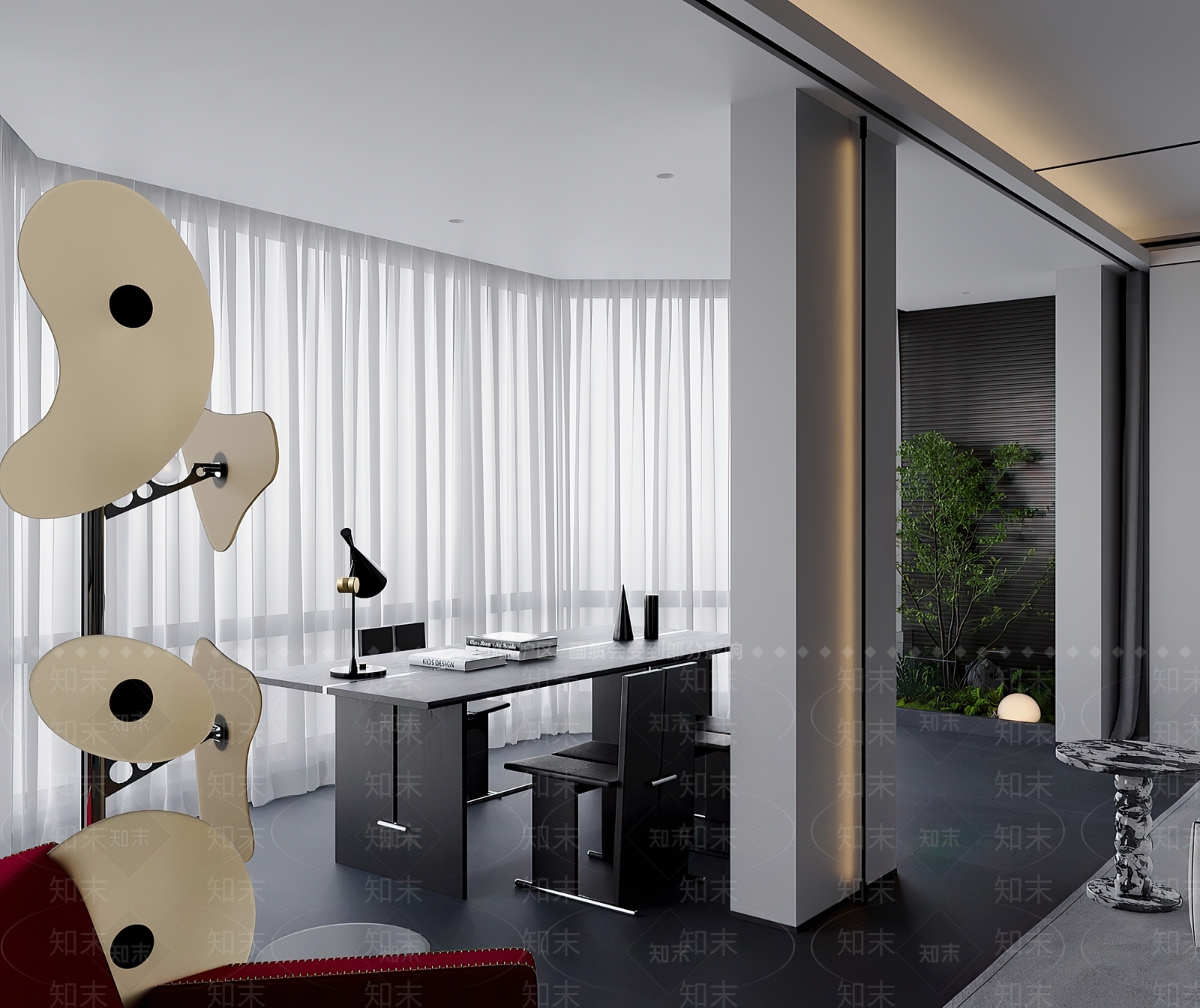 现代极简茶室3D模型下载【ID:1201562128】