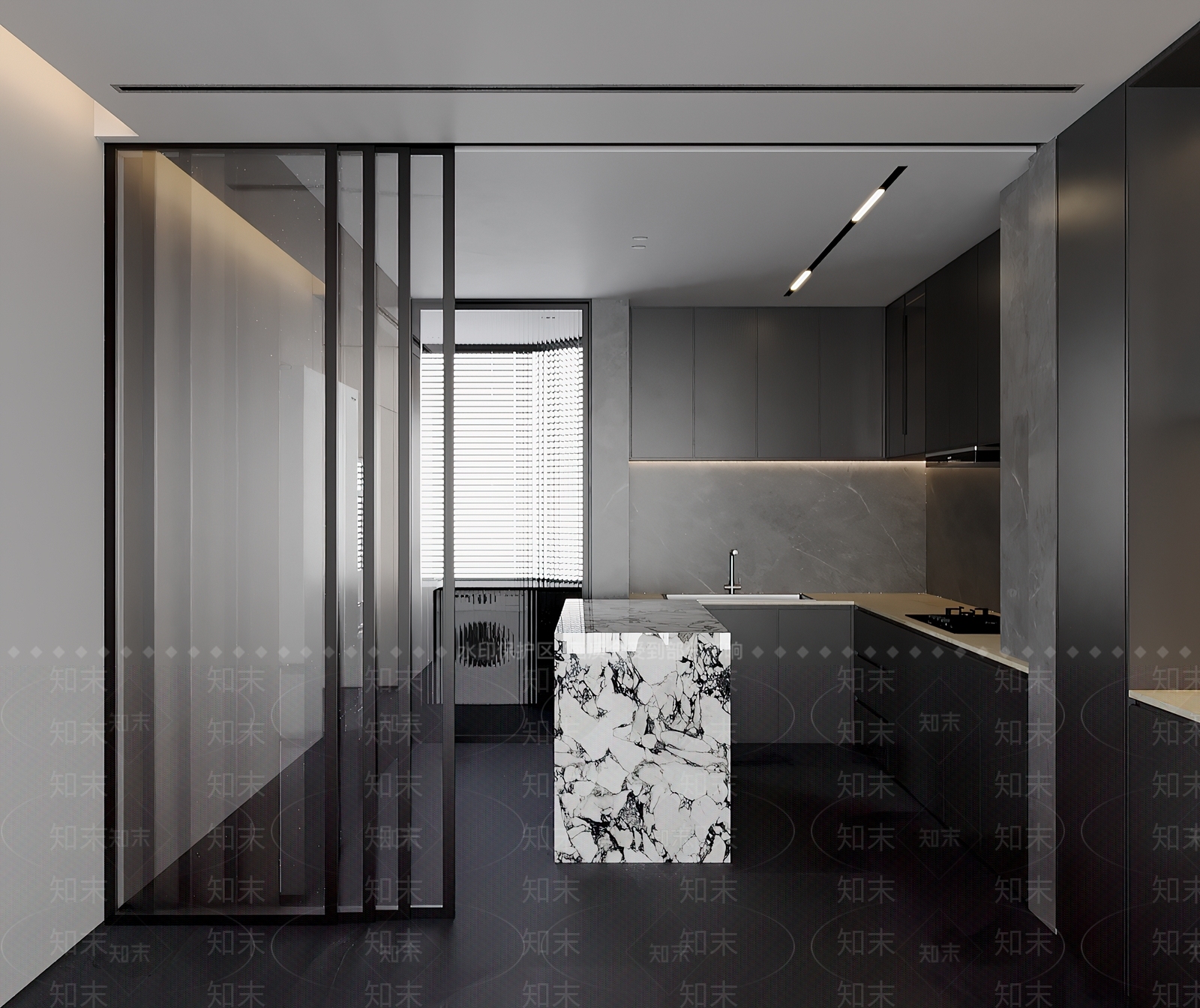 现代极简推拉门3D模型下载【ID:1201562130】