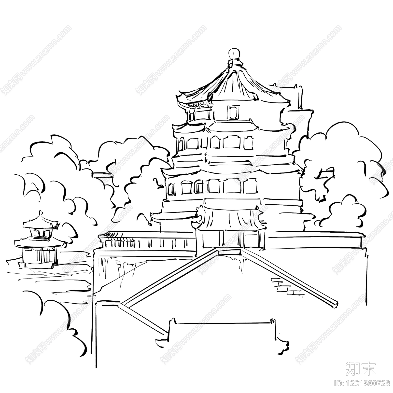 中式公建项目效果图下载【ID:1201560728】