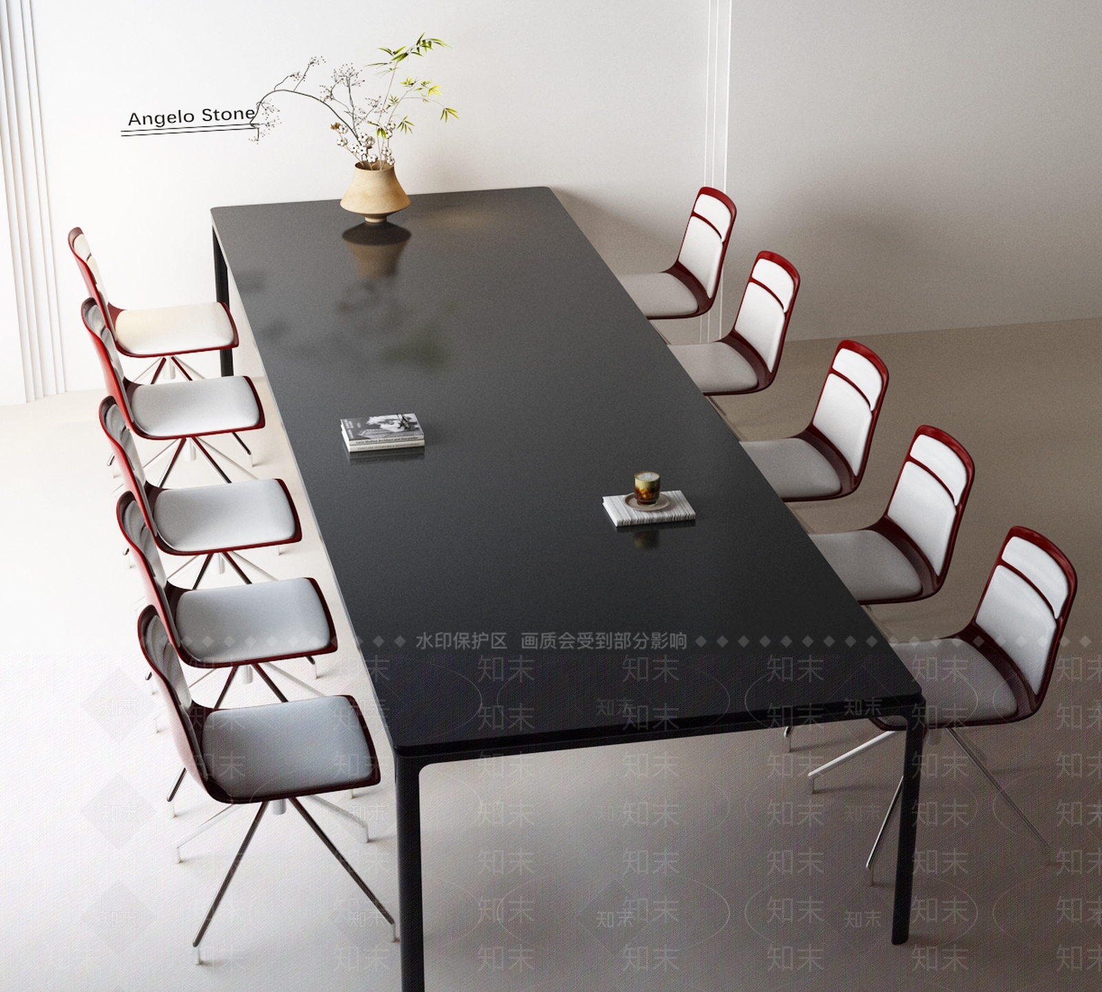 现代极简会议桌椅SU模型下载【ID:1201561027】