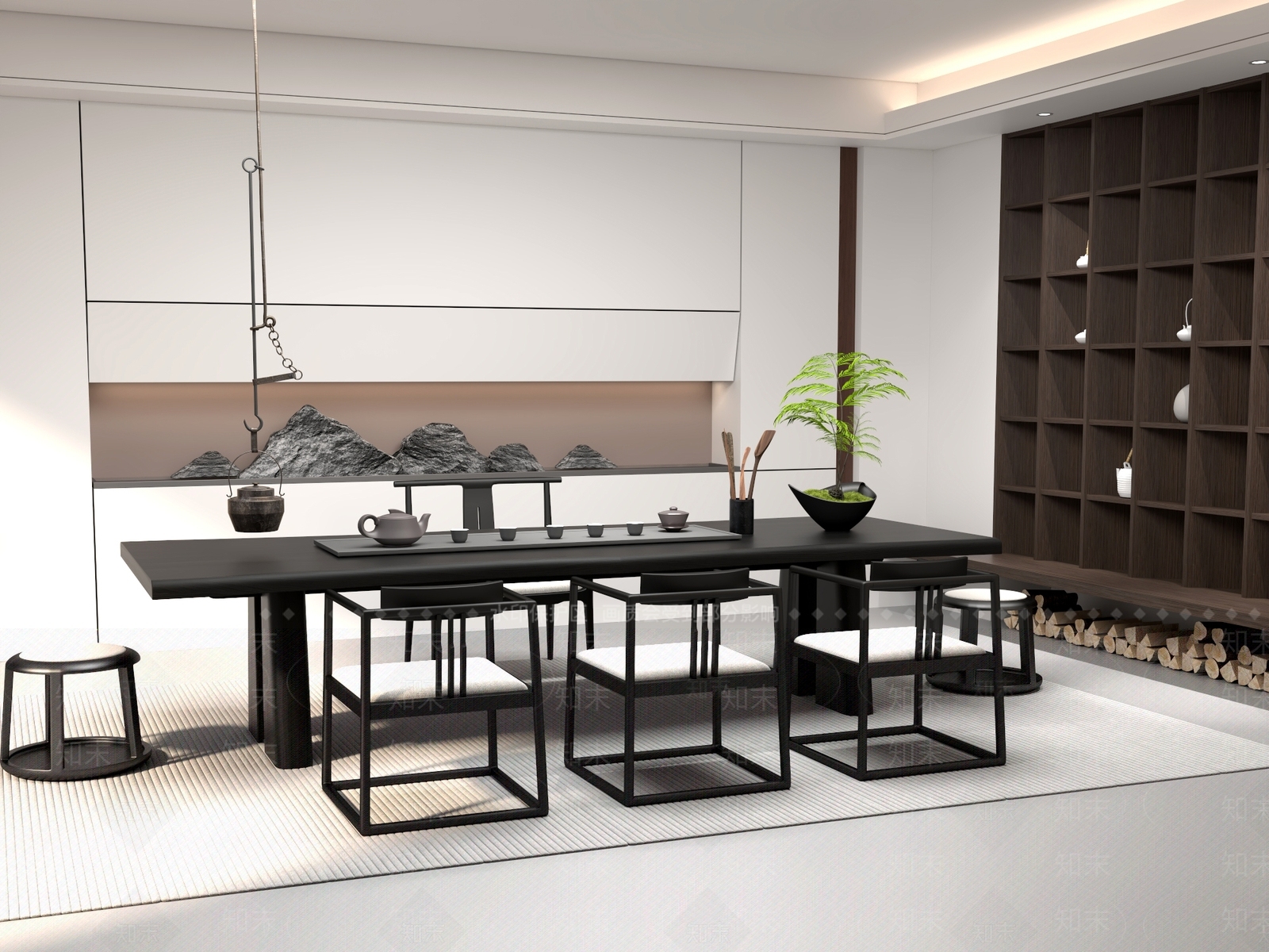 新中式中式茶桌椅3D模型下载【ID:1201561928】