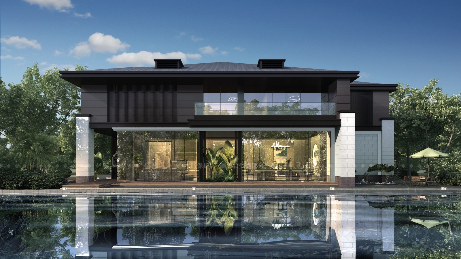 新中式美式乡村民房SU模型下载【ID:1201562242】