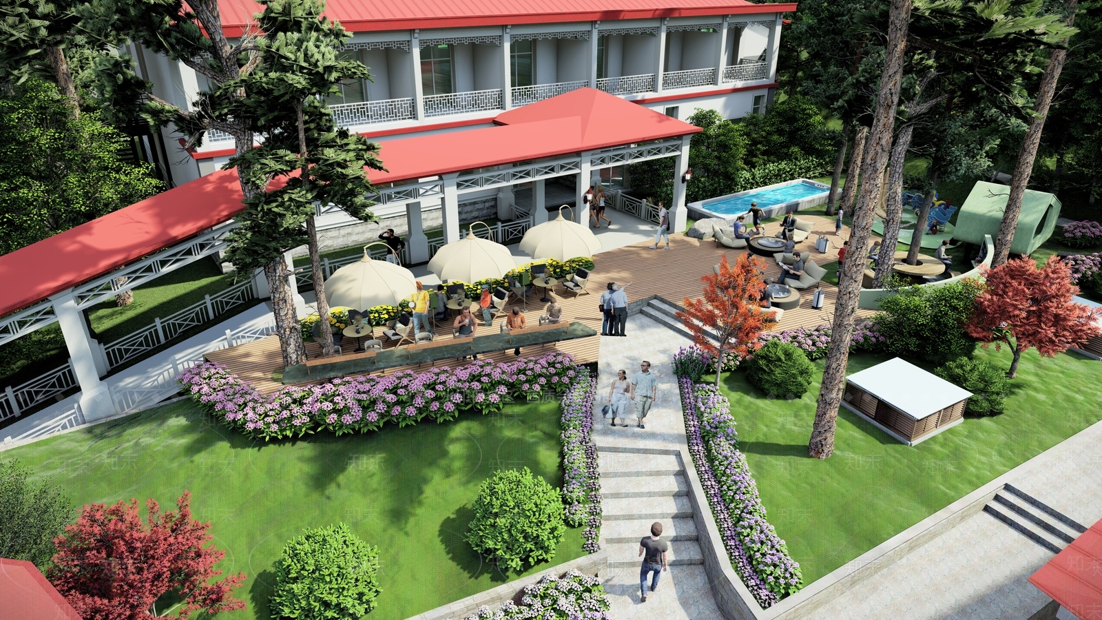 欧式复古风格建筑SU模型下载【ID:1201563366】