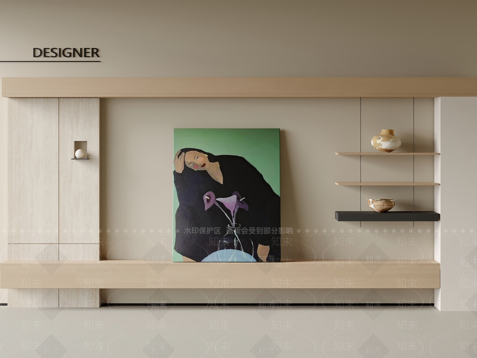 新中式电视背景墙3D模型下载【ID:1201564096】