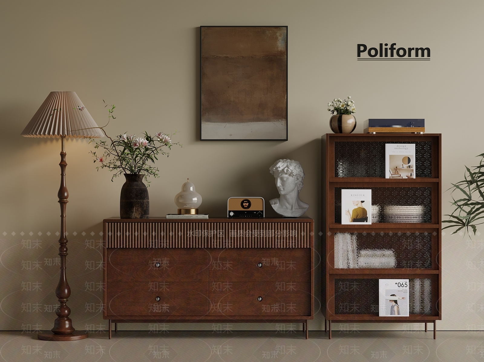 法式意式玄关柜3D模型下载【ID:1201564236】