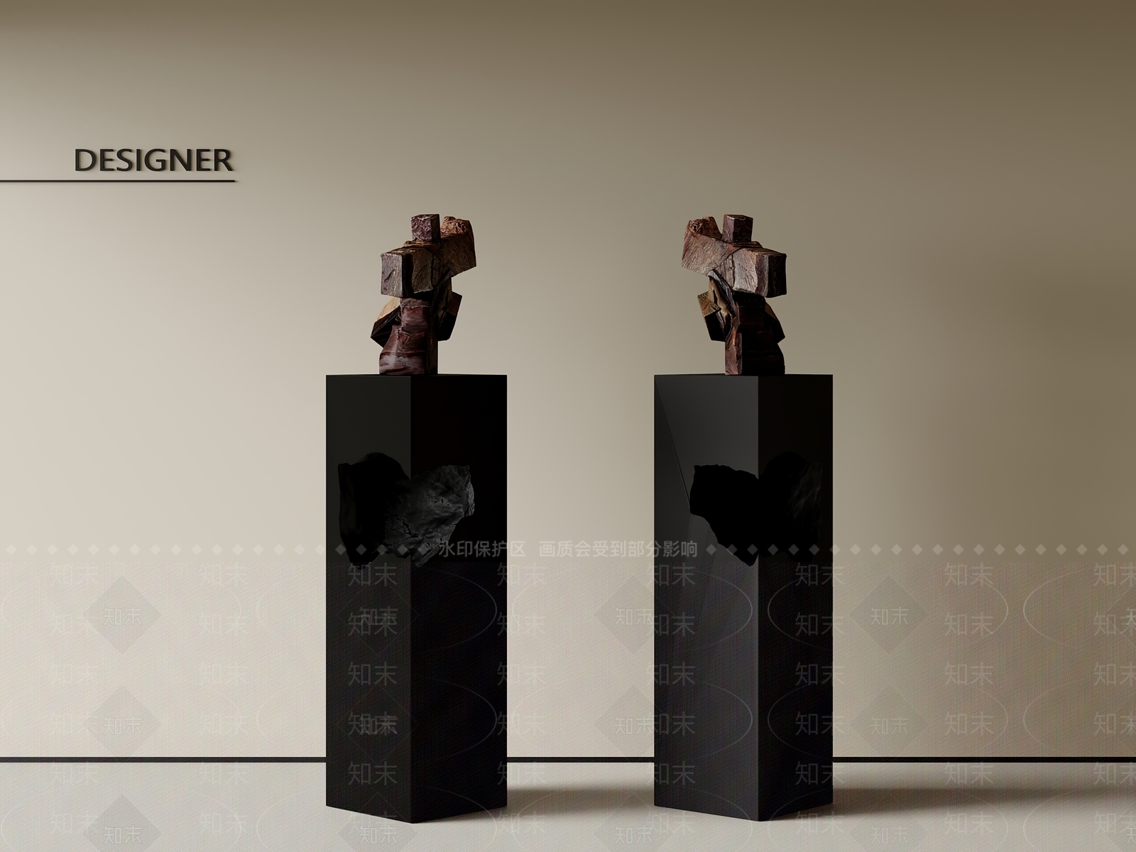 现代雕塑摆件3D模型下载【ID:1201564433】