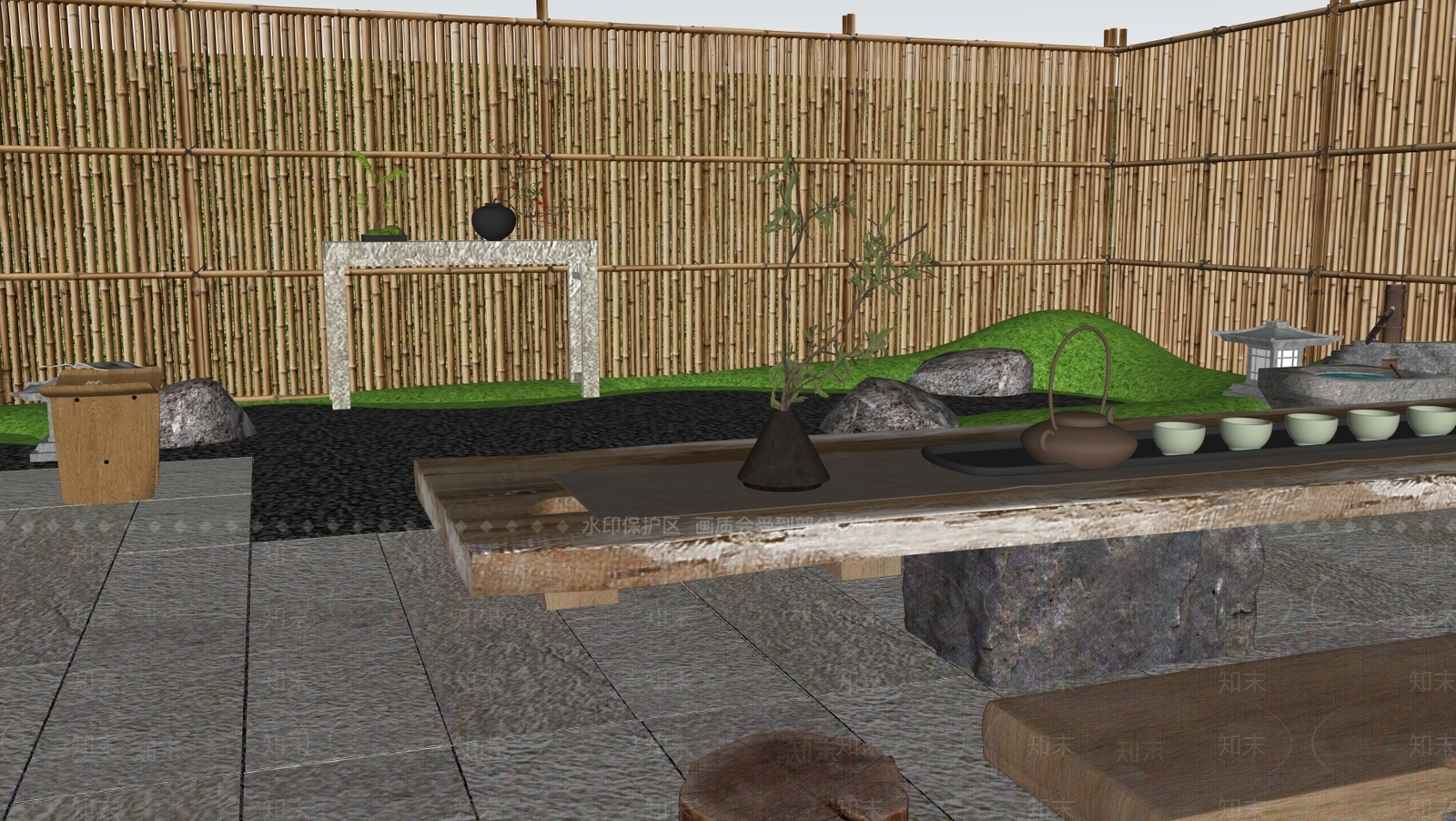 现代别墅庭院SU模型下载【ID:1201564416】