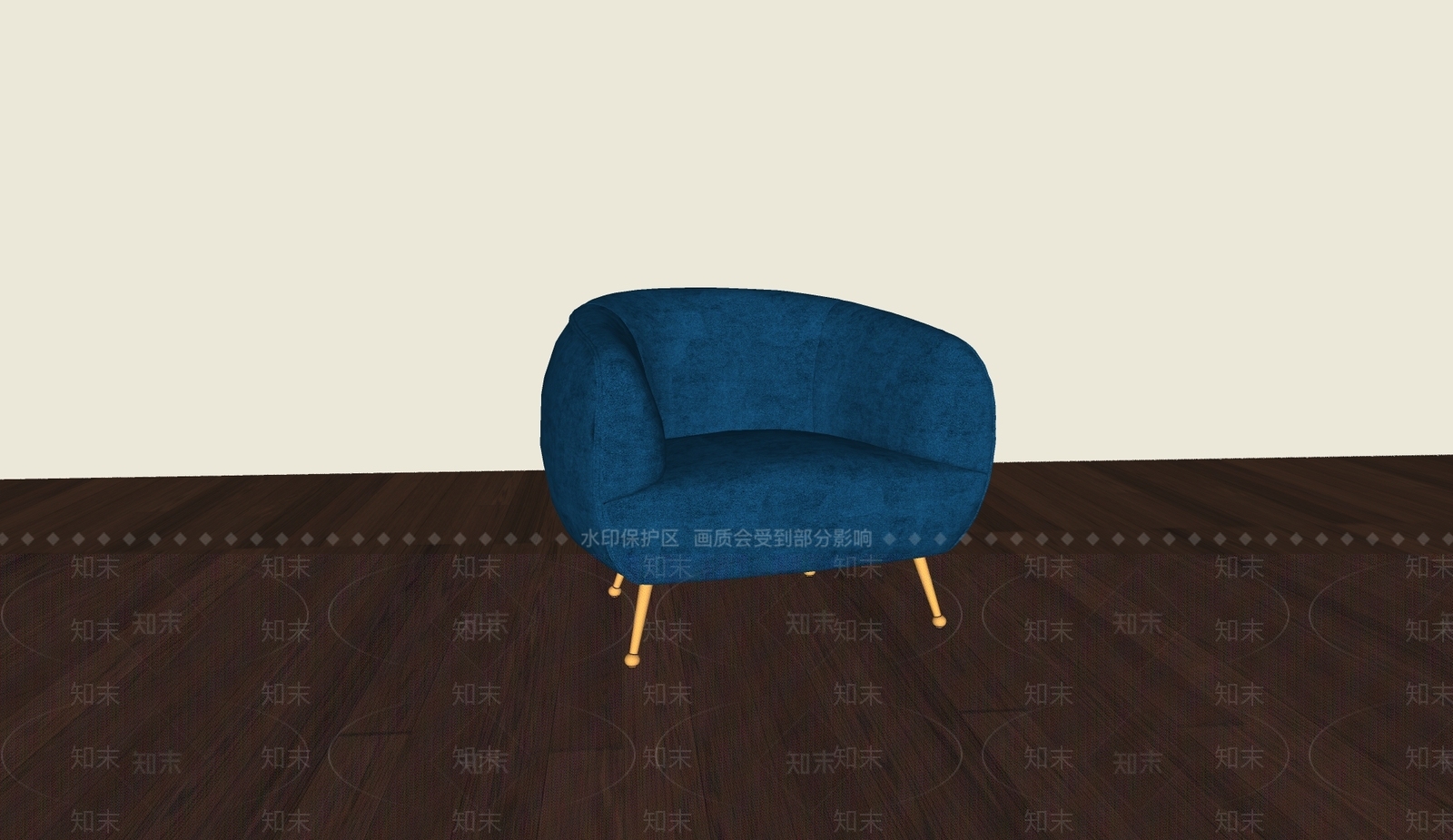 现代轻奢单人沙发SU模型下载【ID:1201566747】