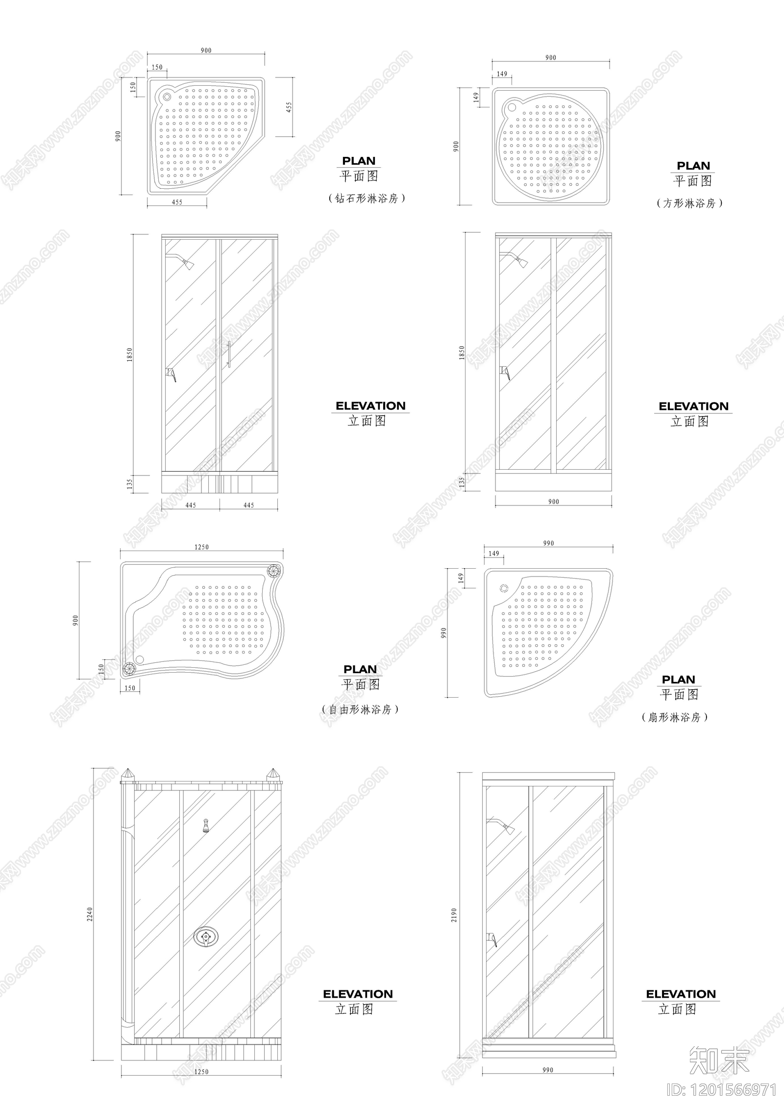 现代卫浴设施cad施工图下载【ID:1201566971】