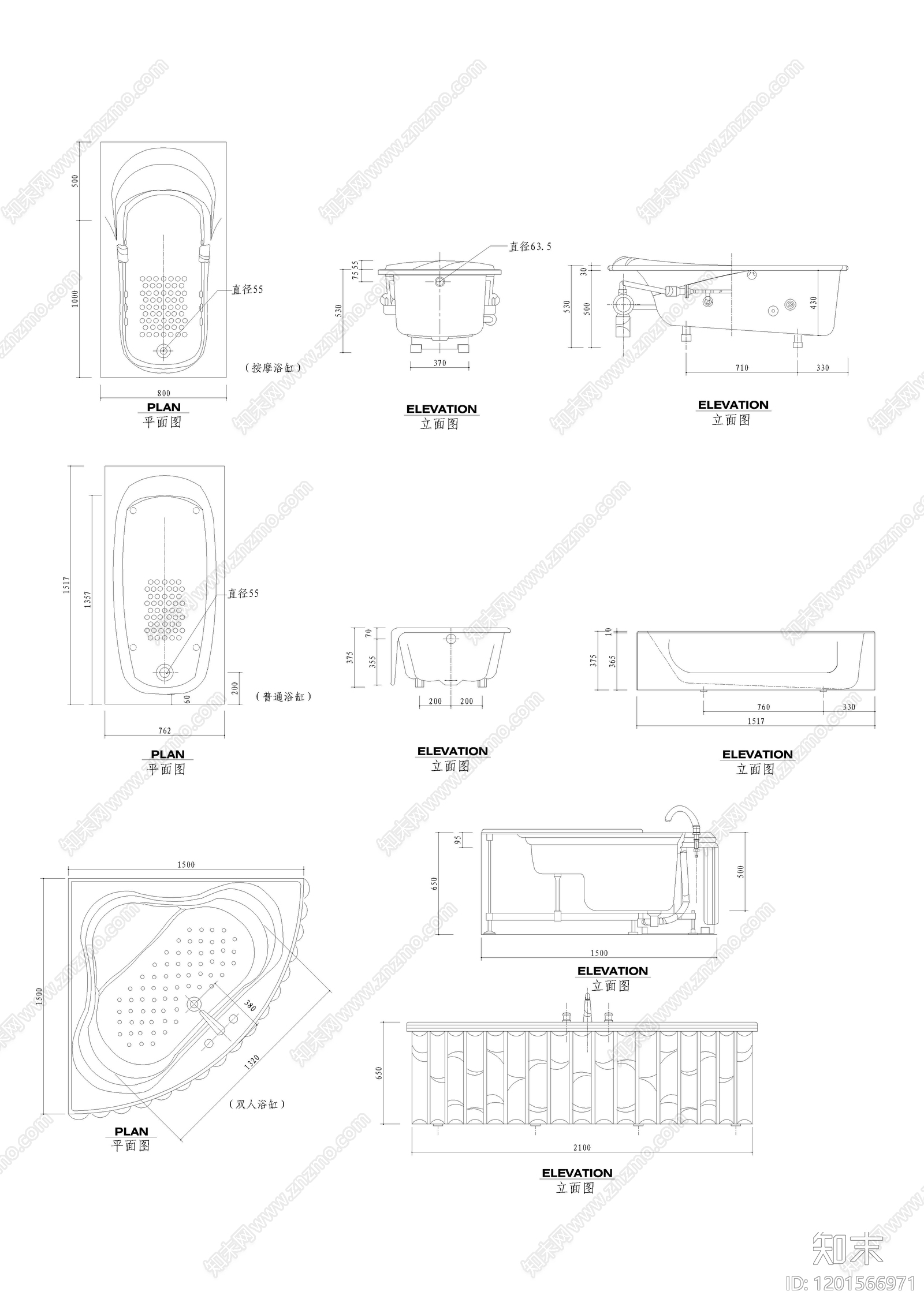 现代卫浴设施cad施工图下载【ID:1201566971】