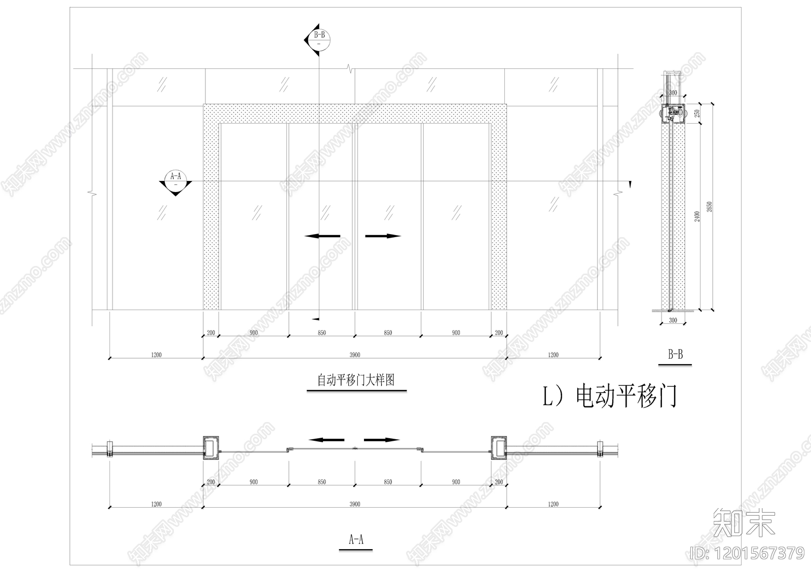 玻璃门节点cad施工图下载【ID:1201567379】