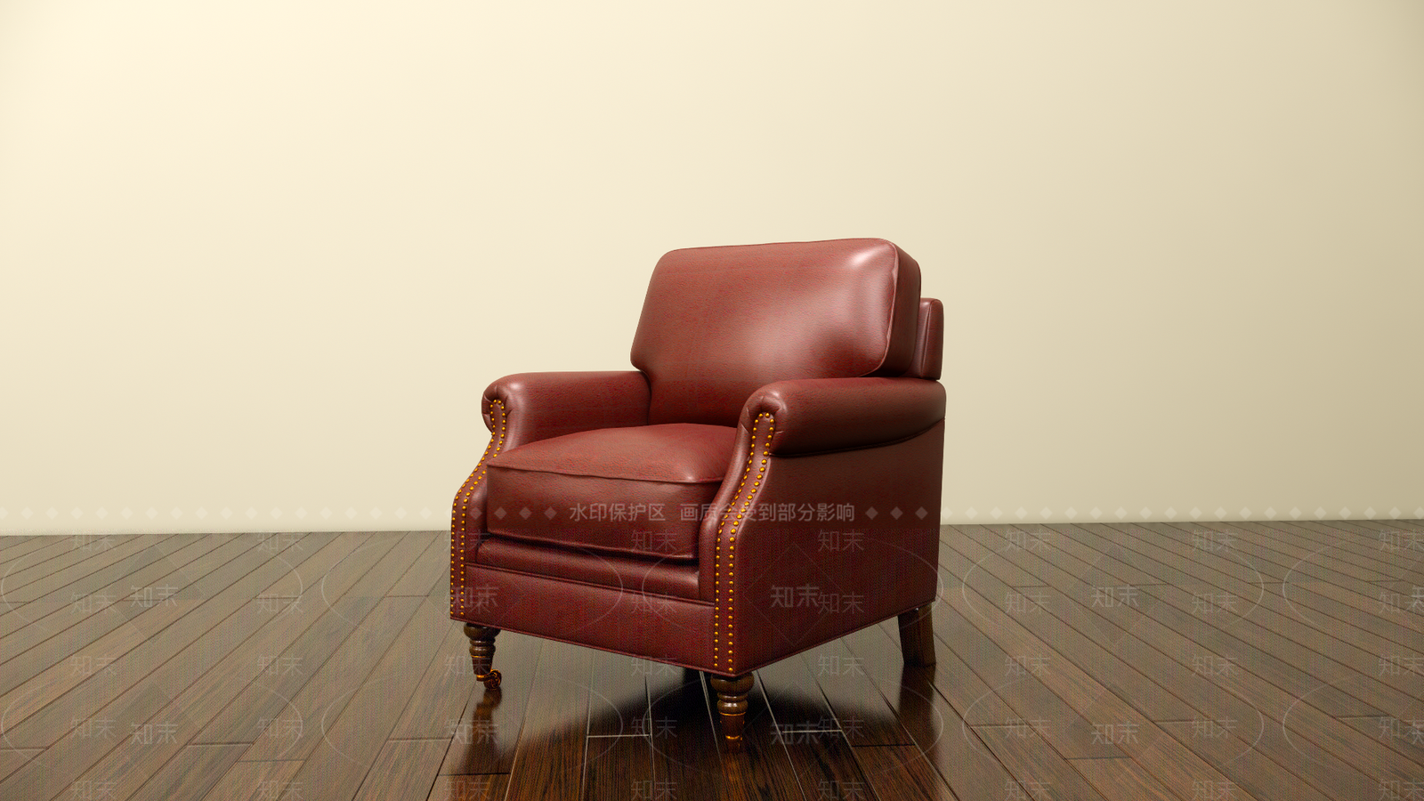 复古轻奢单人沙发SU模型下载【ID:1201567776】