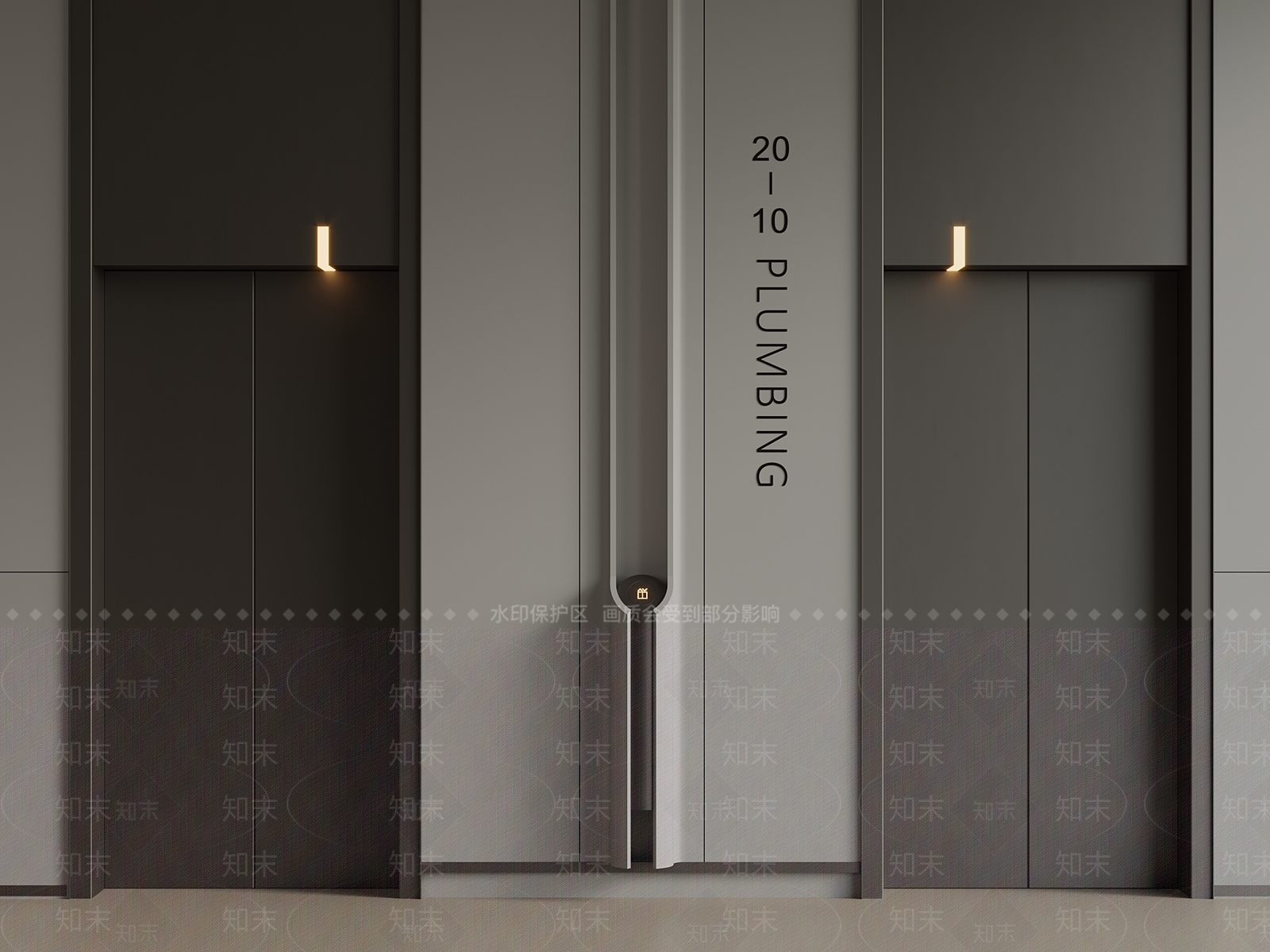 意式轻奢电梯间3D模型下载【ID:1201569832】