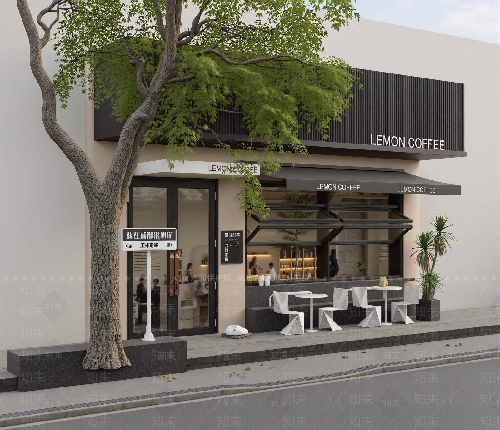 现代咖啡厅SU模型下载【ID:1201570869】