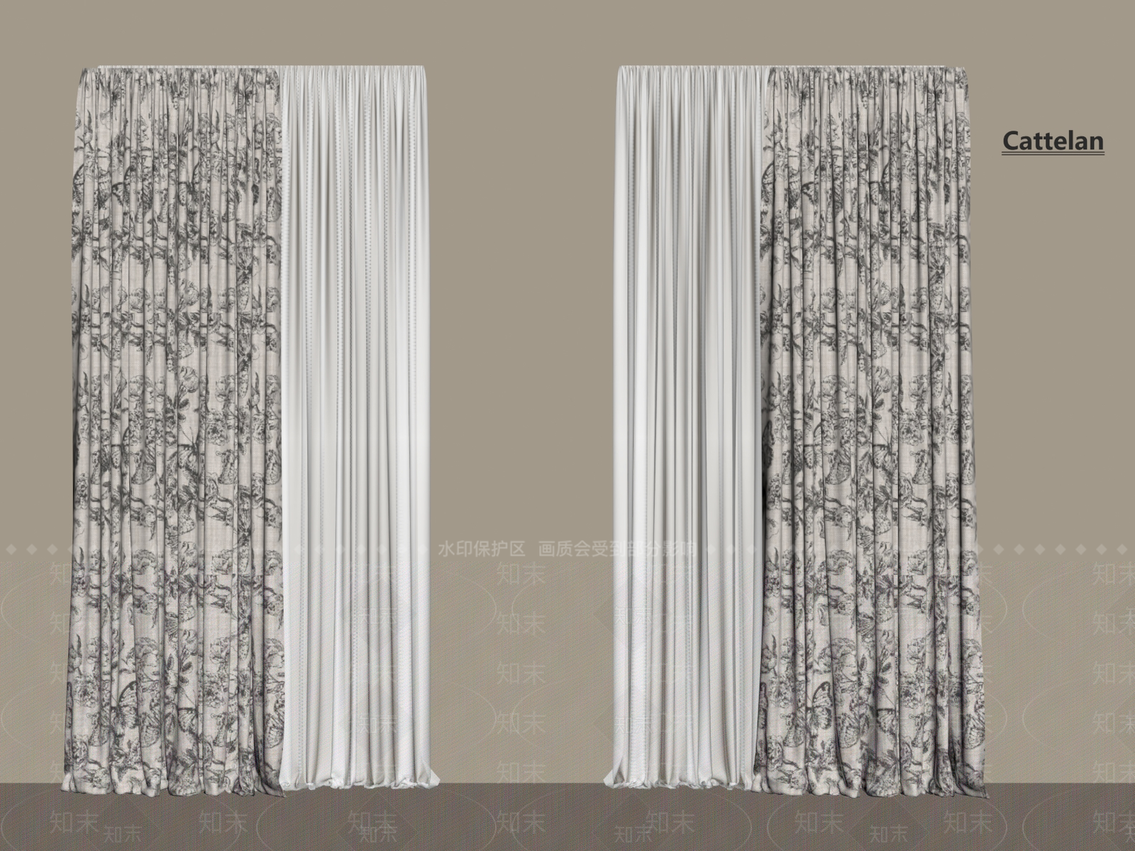 法式复古窗帘SU模型下载【ID:1201571324】