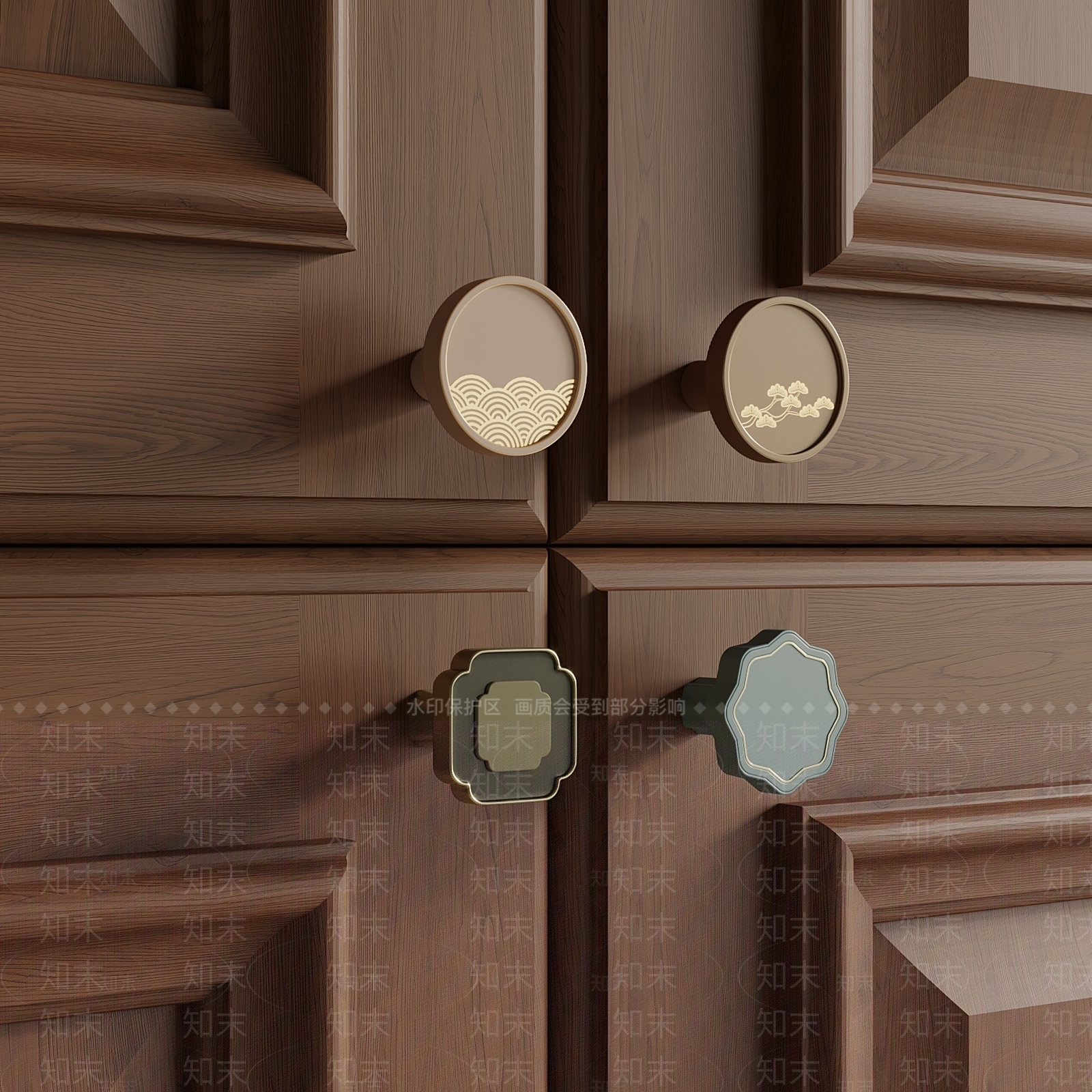 新中式轻奢拉手3D模型下载【ID:1201572129】