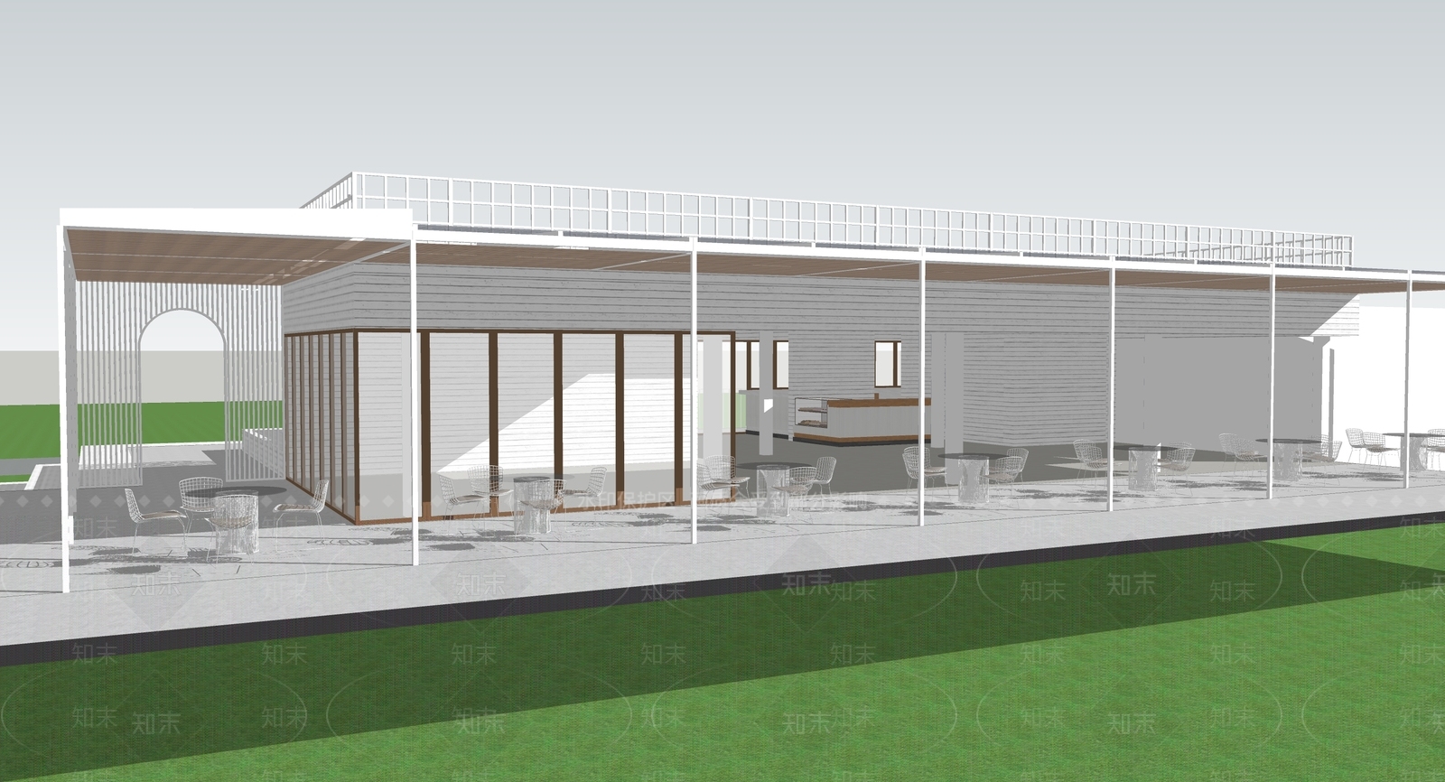 现代简约风格建筑SU模型下载【ID:1201572696】