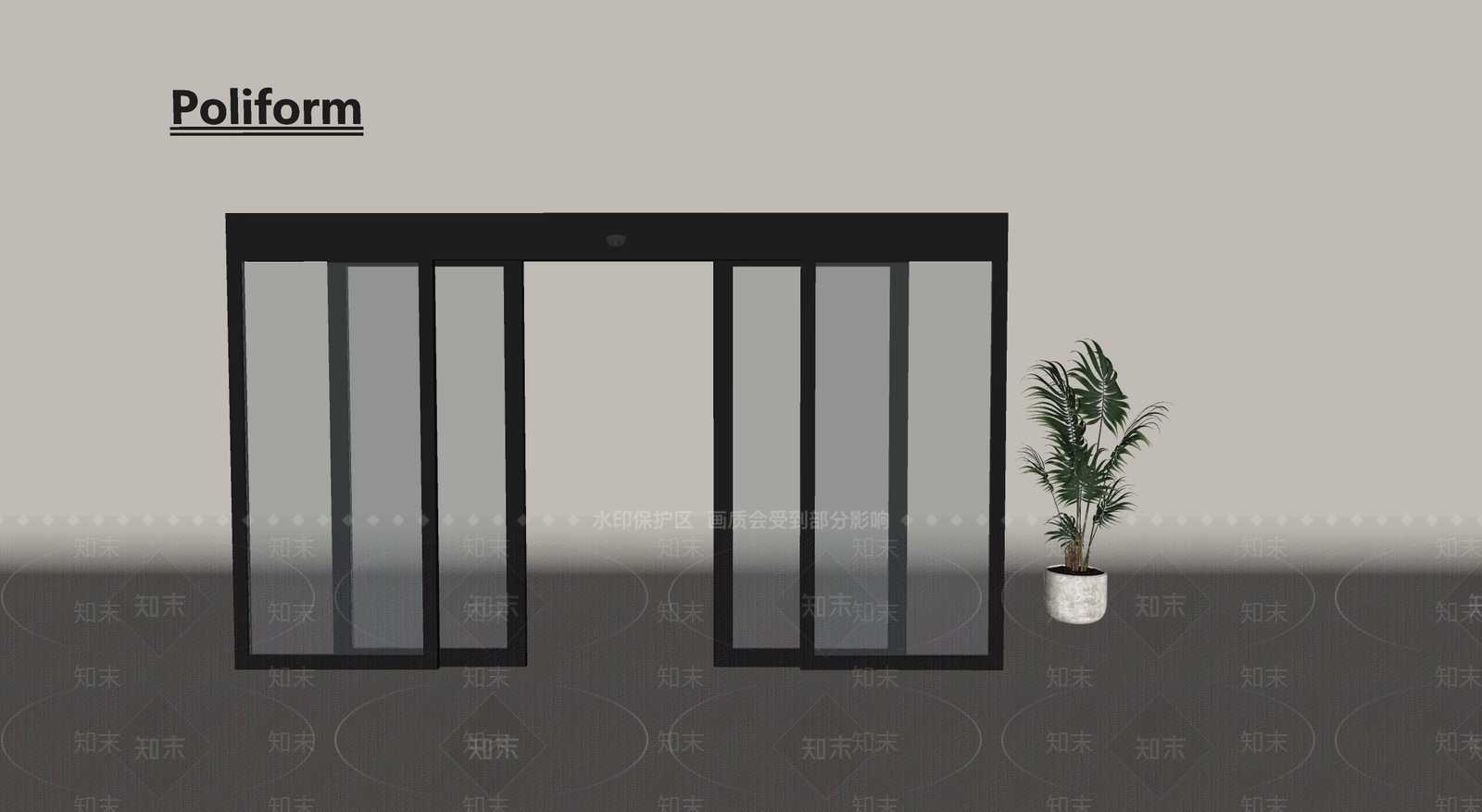 现代推拉门SU模型下载【ID:1201573341】