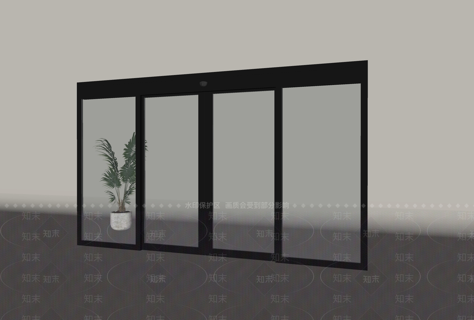 现代推拉门SU模型下载【ID:1201573353】