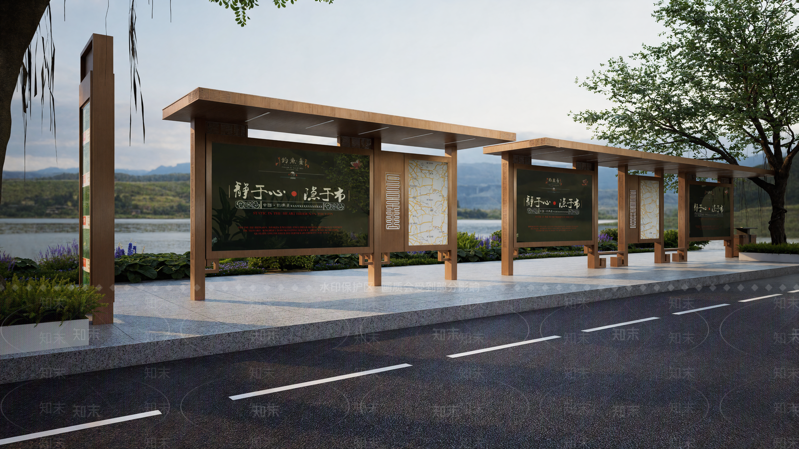 现代公交站台SU模型下载【ID:1201573773】