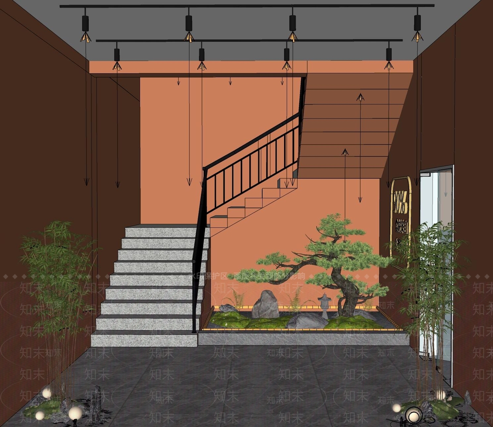 现代新中式中餐厅SU模型下载【ID:1201579197】