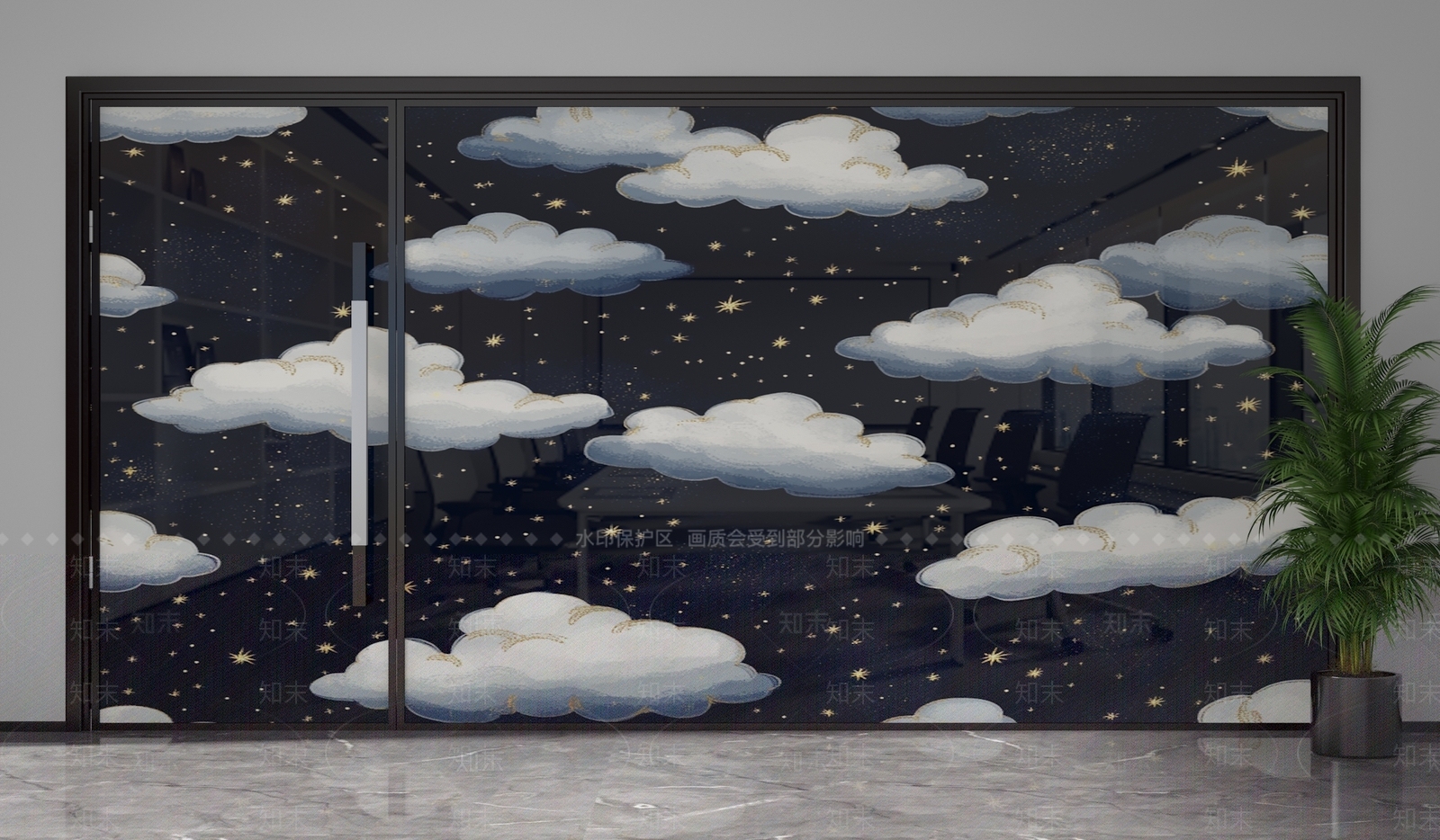 现代隔断3D模型下载【ID:1201580068】