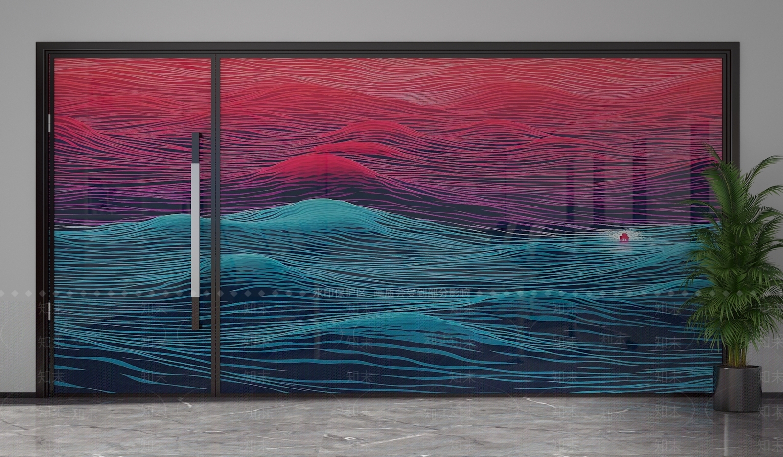 现代隔断3D模型下载【ID:1201580178】