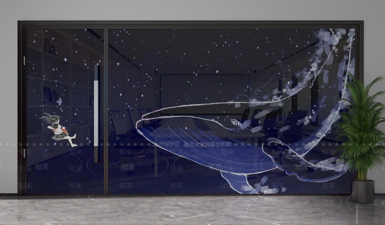 现代隔断3D模型下载【ID:1201580346】