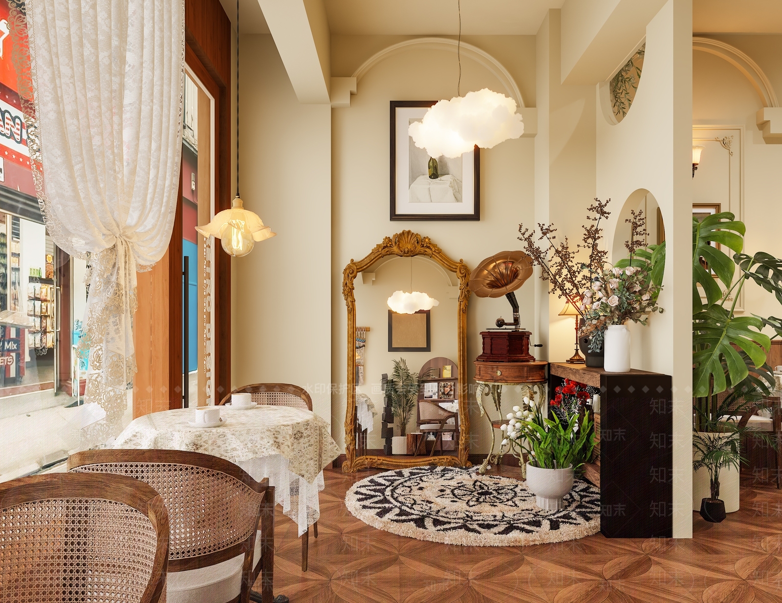 法式简约西餐厅3D模型下载【ID:1201580800】