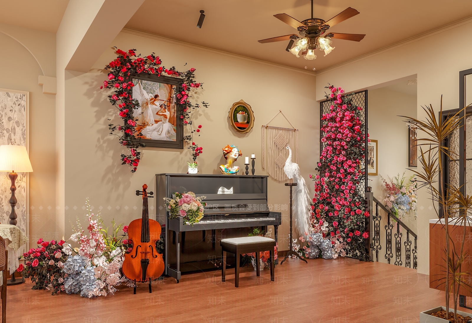 法式现代其他餐饮空间3D模型下载【ID:1201582074】