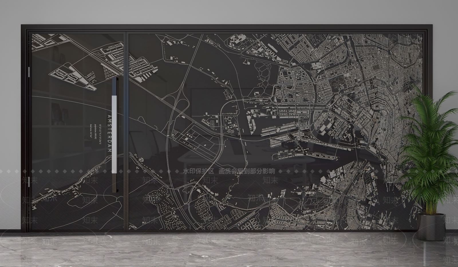 现代隔断3D模型下载【ID:1201582521】