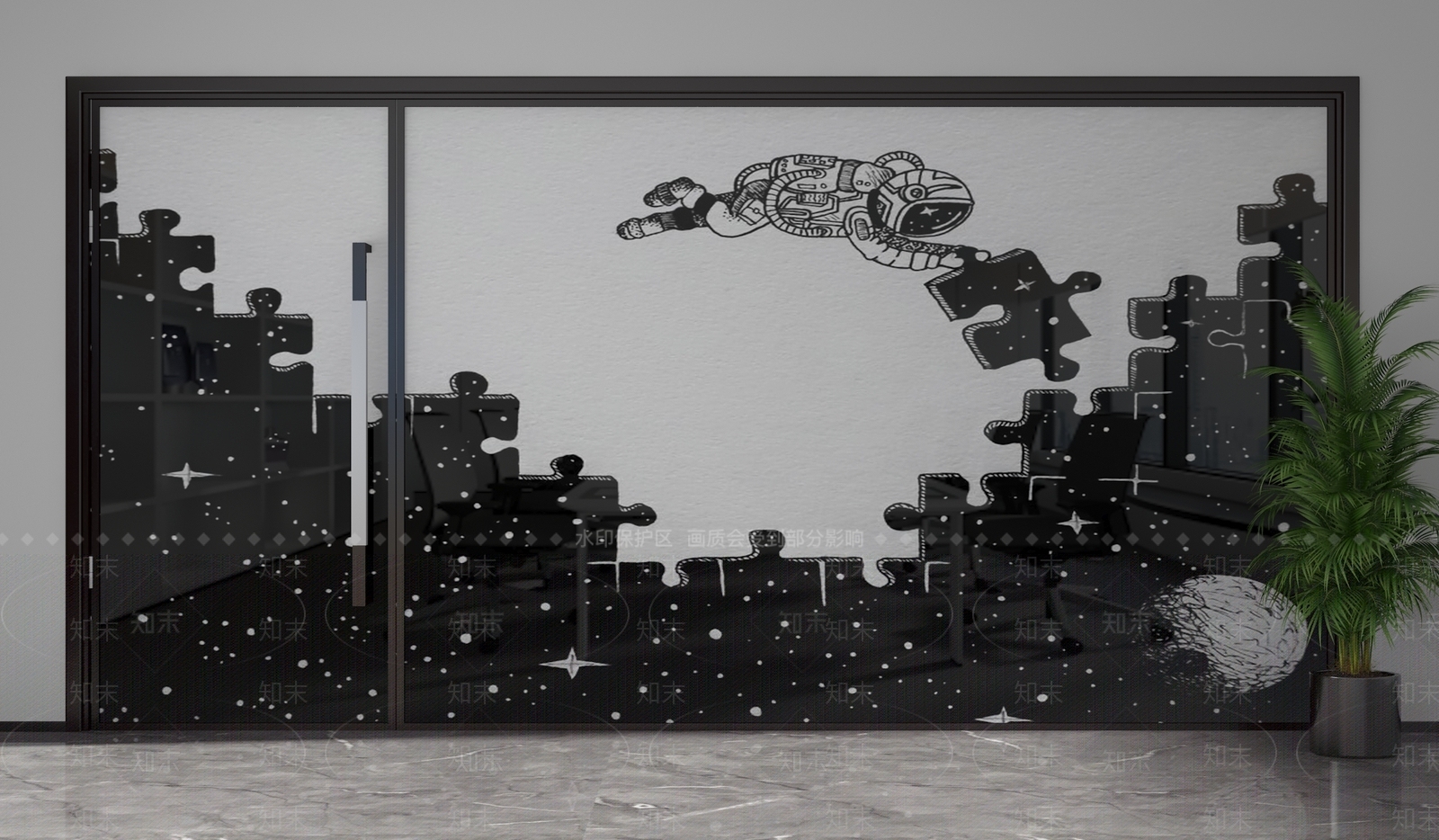 现代隔断3D模型下载【ID:1201582742】