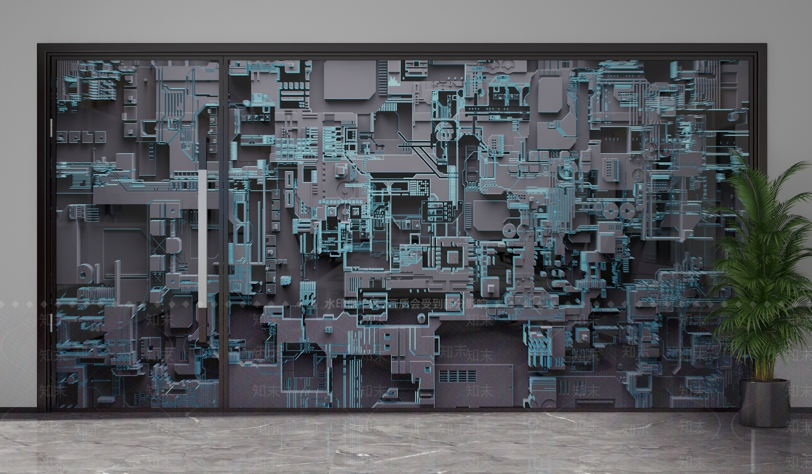 现代隔断3D模型下载【ID:1201582852】