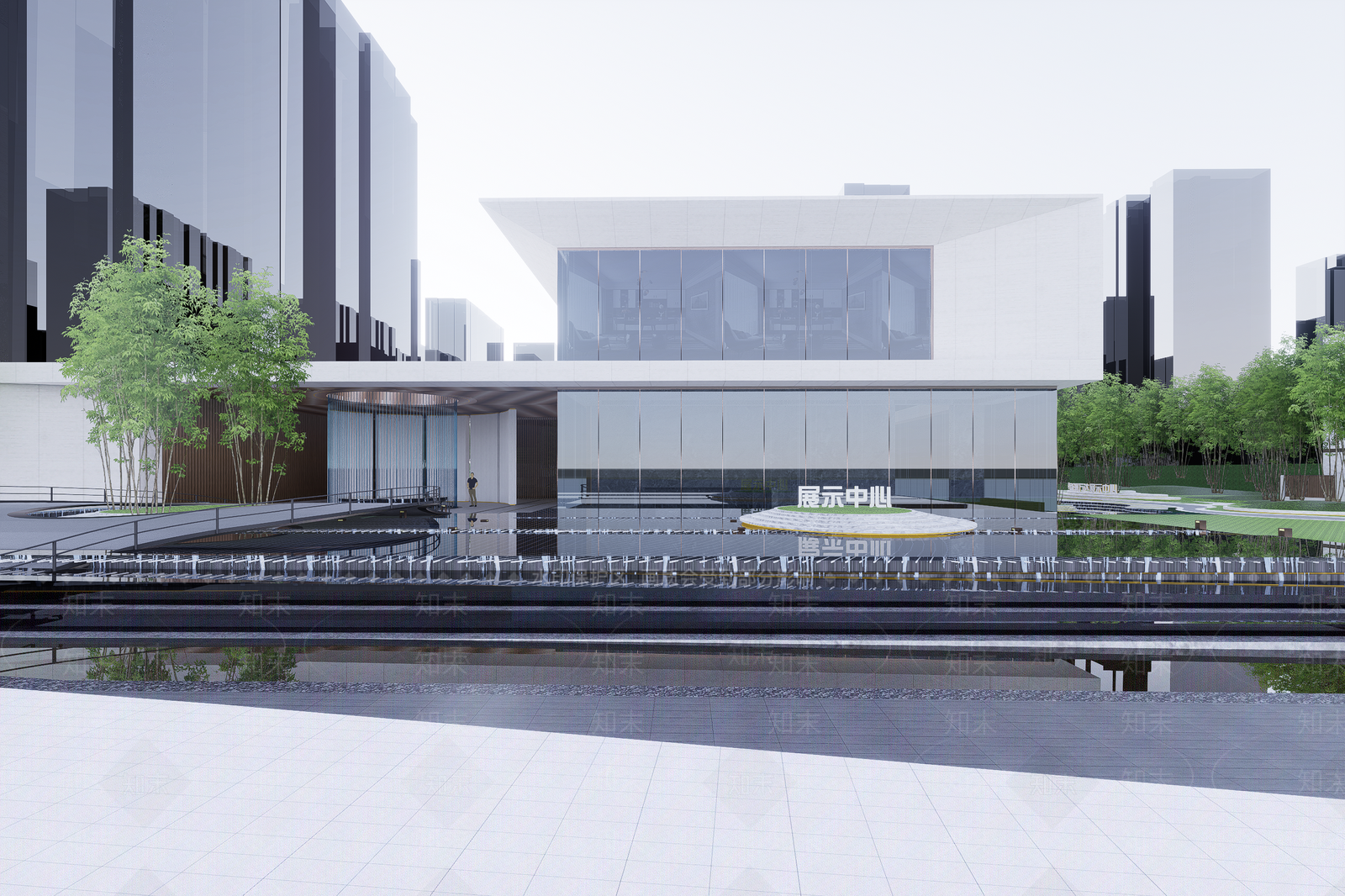 现代售楼处建筑SU模型下载【ID:1201584137】