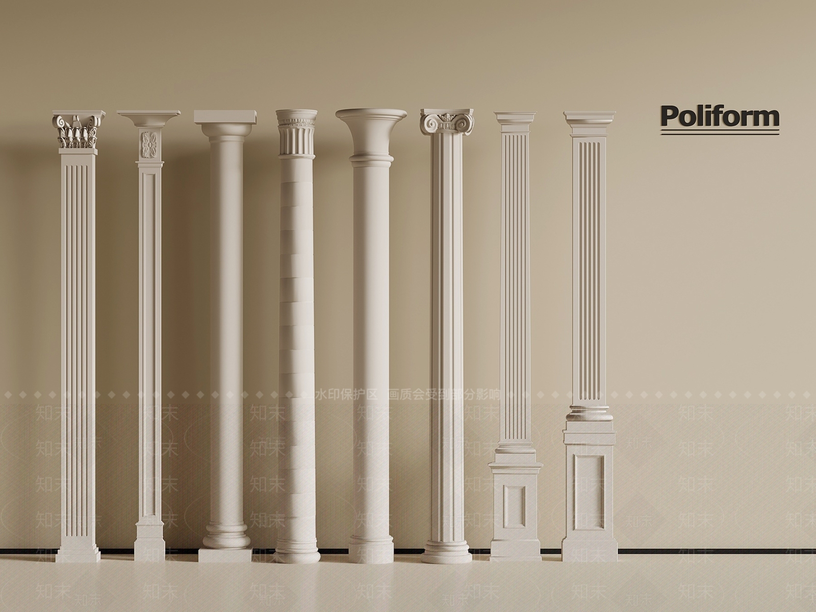 法式柱子3D模型下载【ID:1201584785】