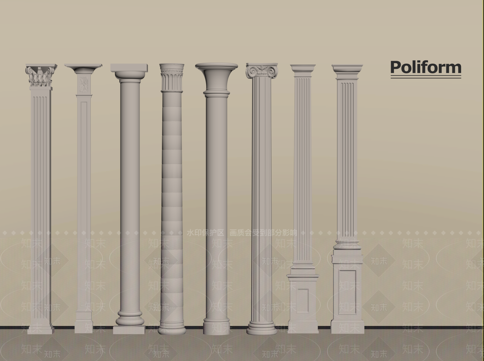 法式柱子SU模型下载【ID:1201584779】
