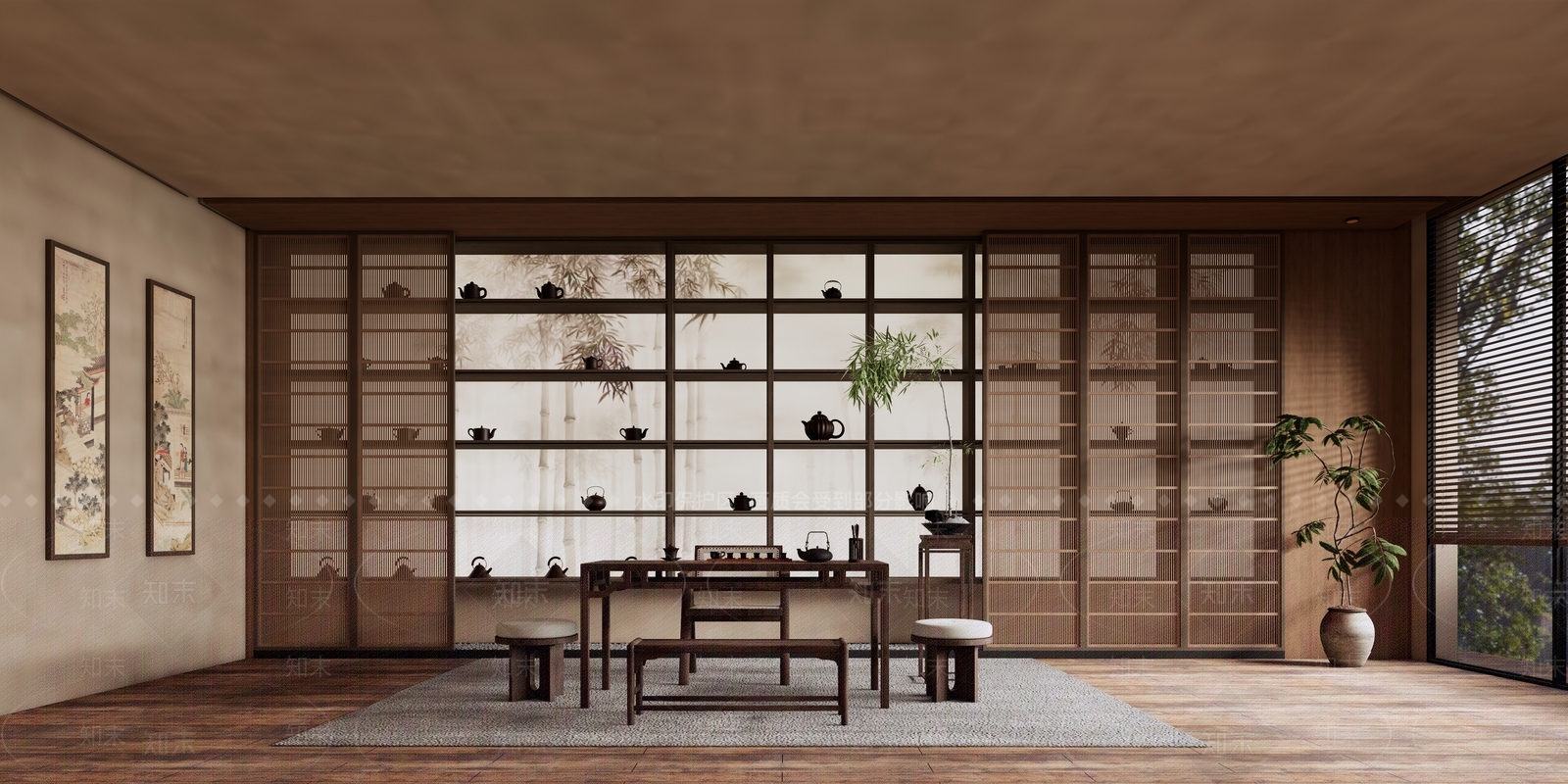 新中式中古茶馆SU模型下载【ID:1201585041】