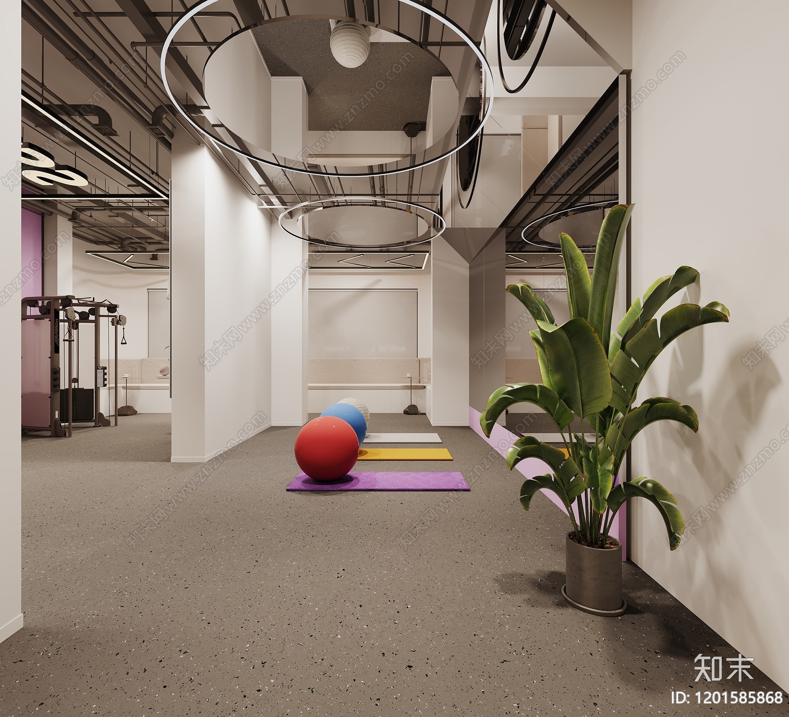 现代健身房cad施工图下载【ID:1201585868】