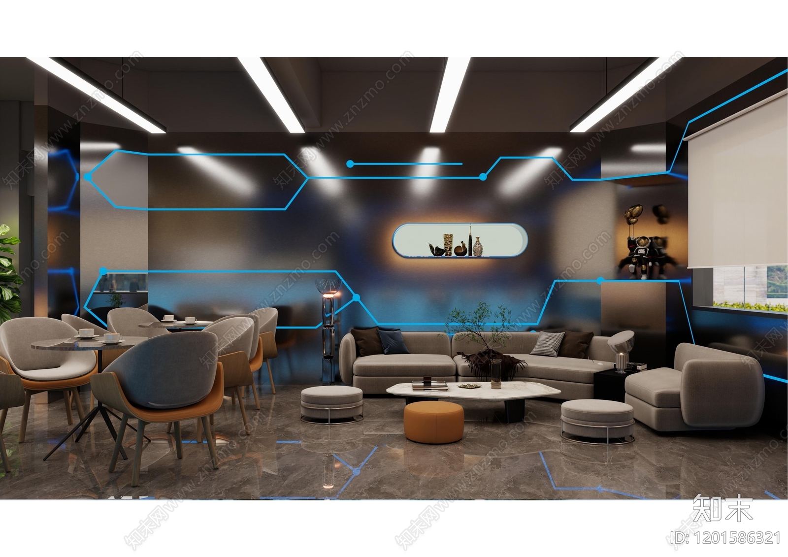 现代台球厅施工图下载【ID:1201586321】