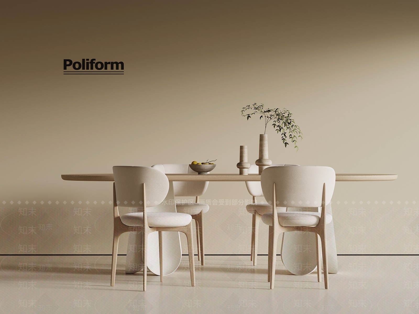 现代餐桌椅SU模型下载【ID:1201586668】