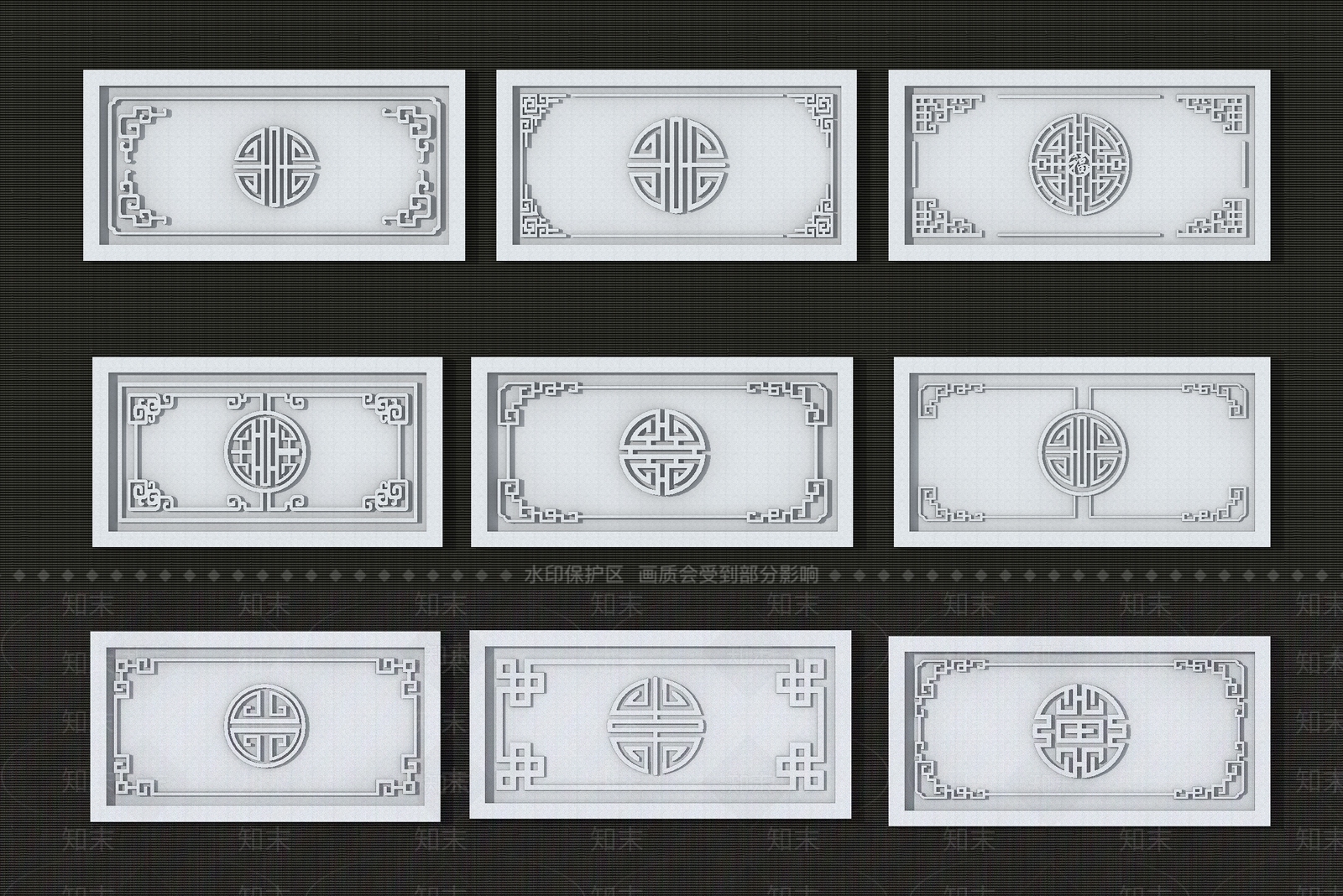 新中式中式雕花3D模型下载【ID:1201587032】