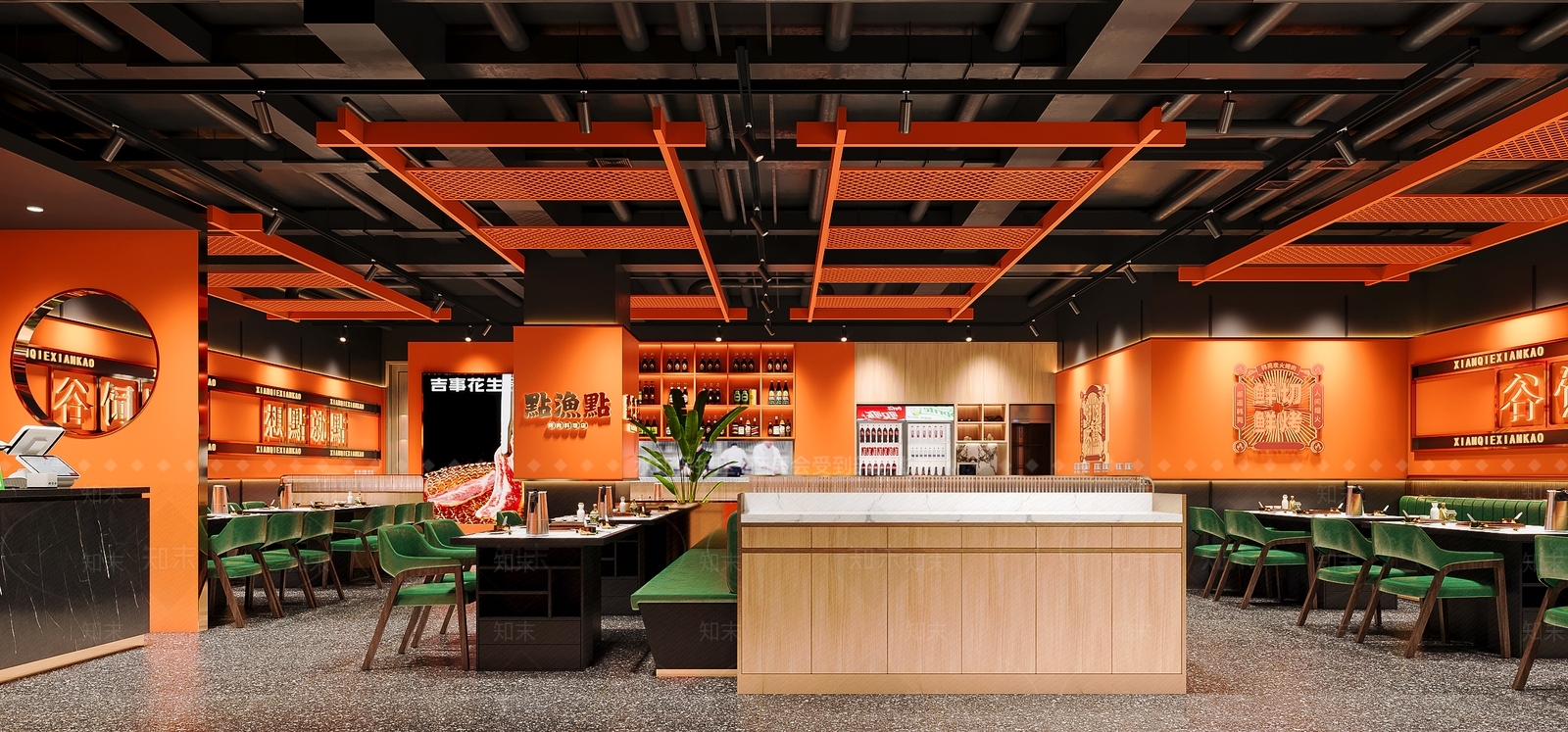 现代工业烤肉店3D模型下载【ID:1201586808】