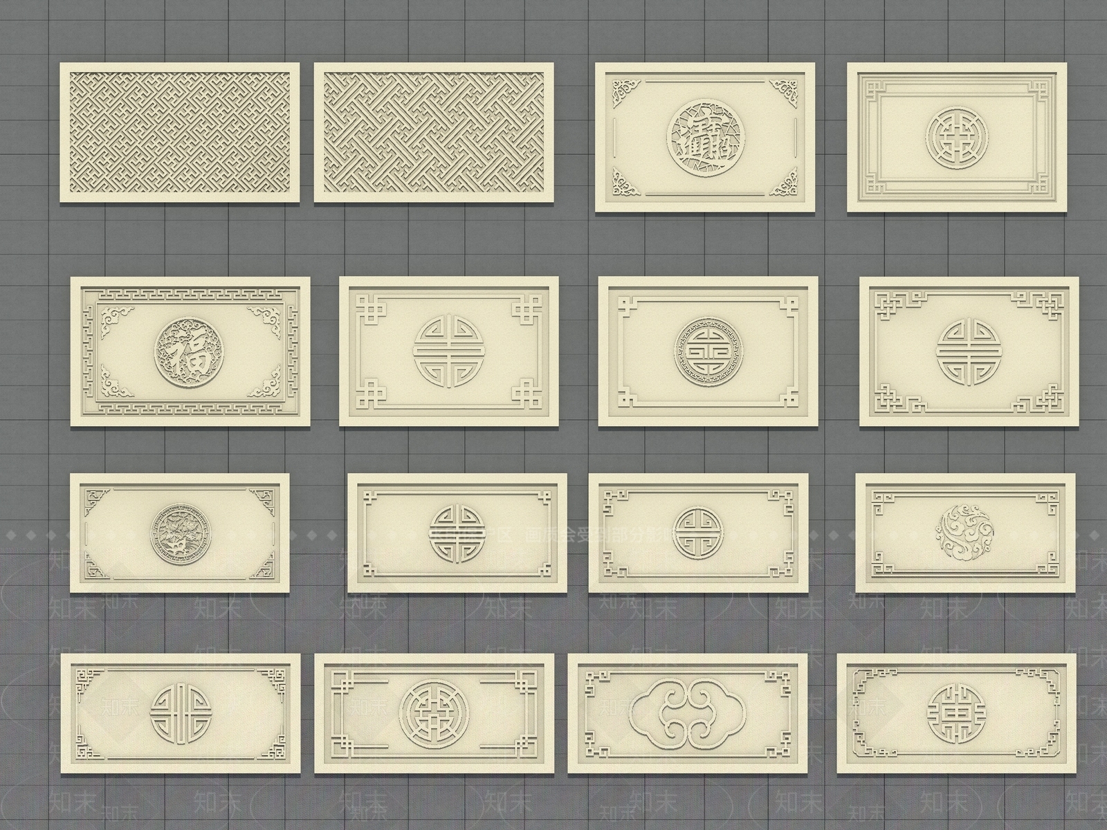 新中式中式雕花3D模型下载【ID:1201587350】