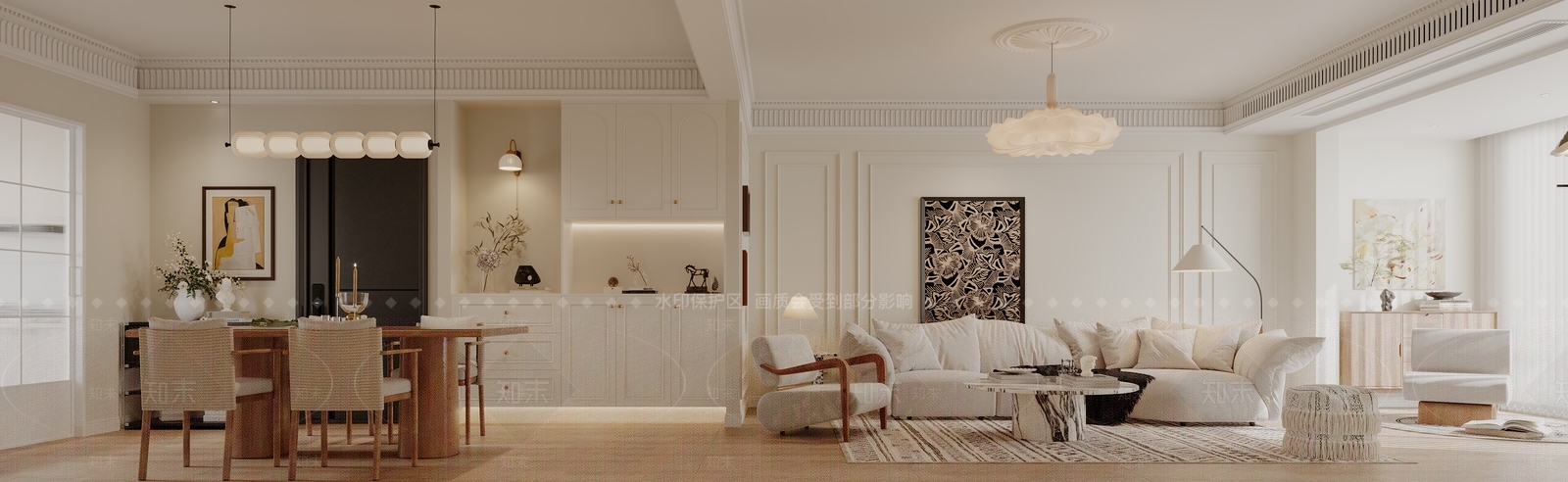 法式家居客厅3D模型下载【ID:1201587969】