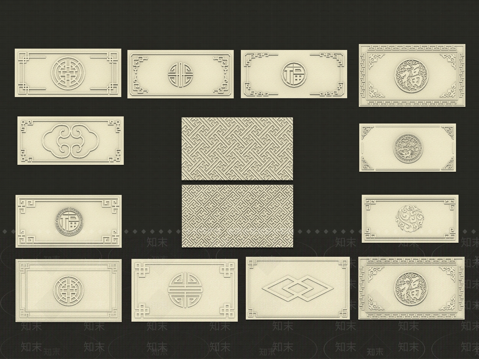 中式新中式雕花3D模型下载【ID:1201587526】