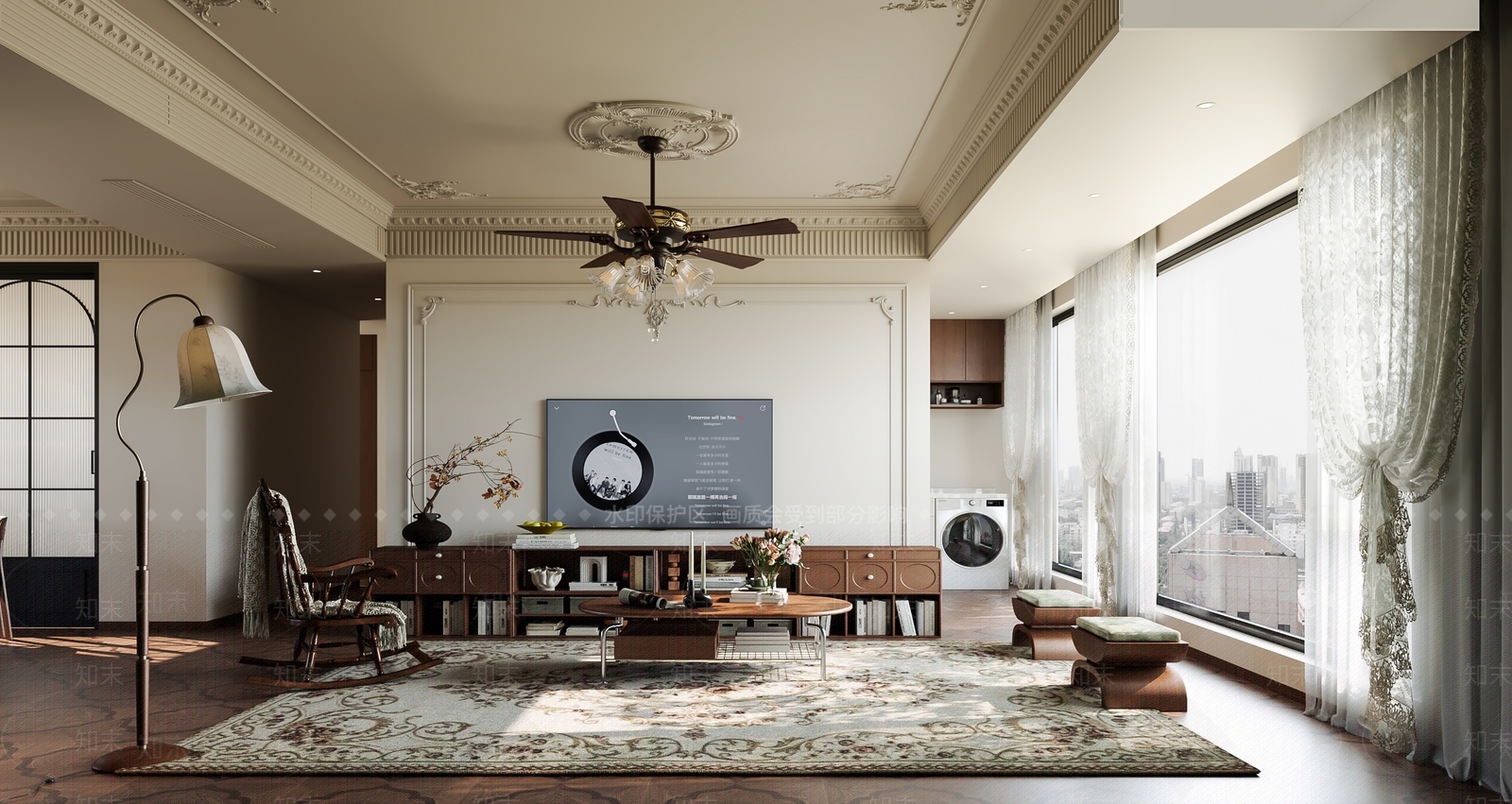 法式电视柜3D模型下载【ID:1201587711】