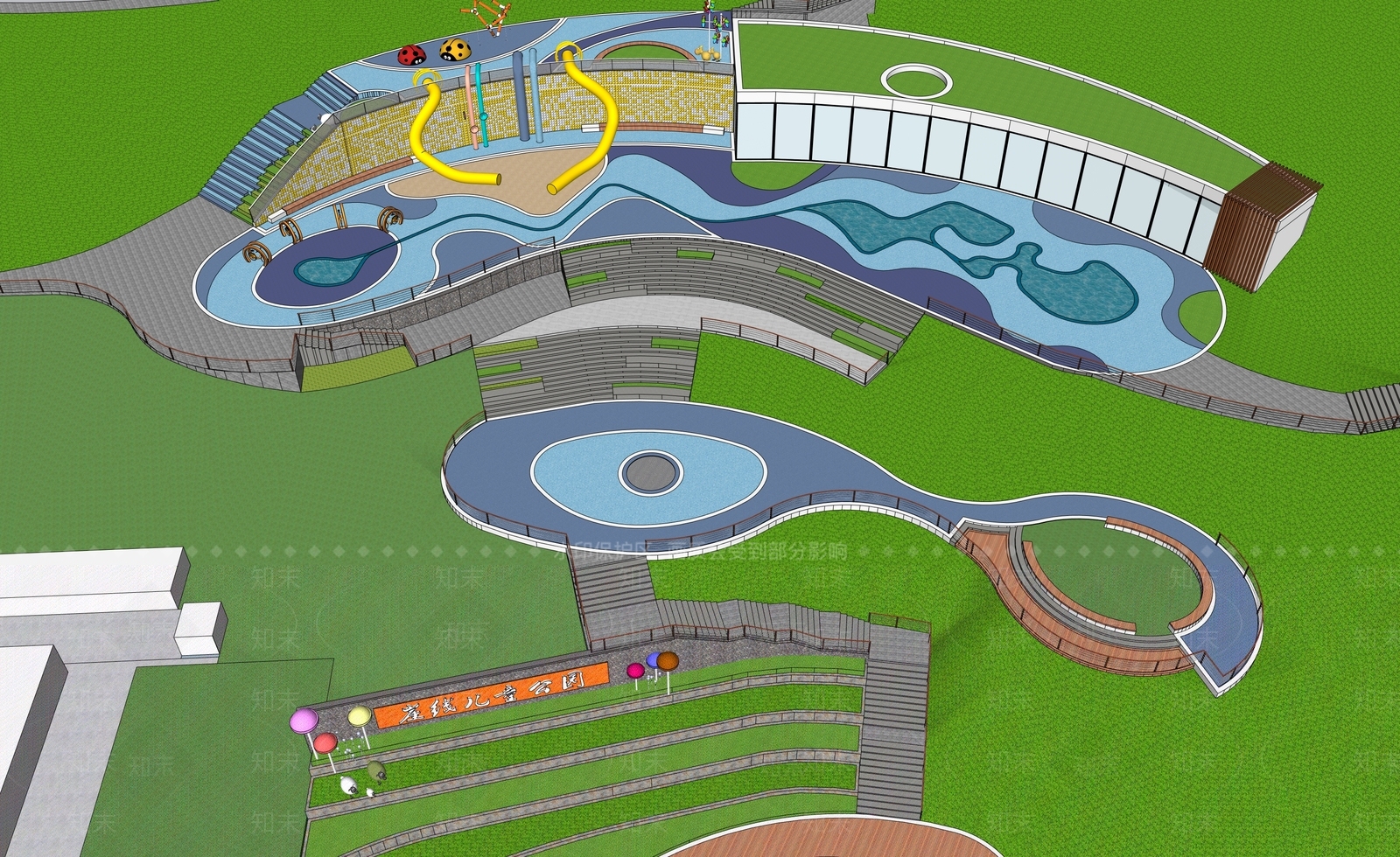 现代景观公园SU模型下载【ID:1201588150】