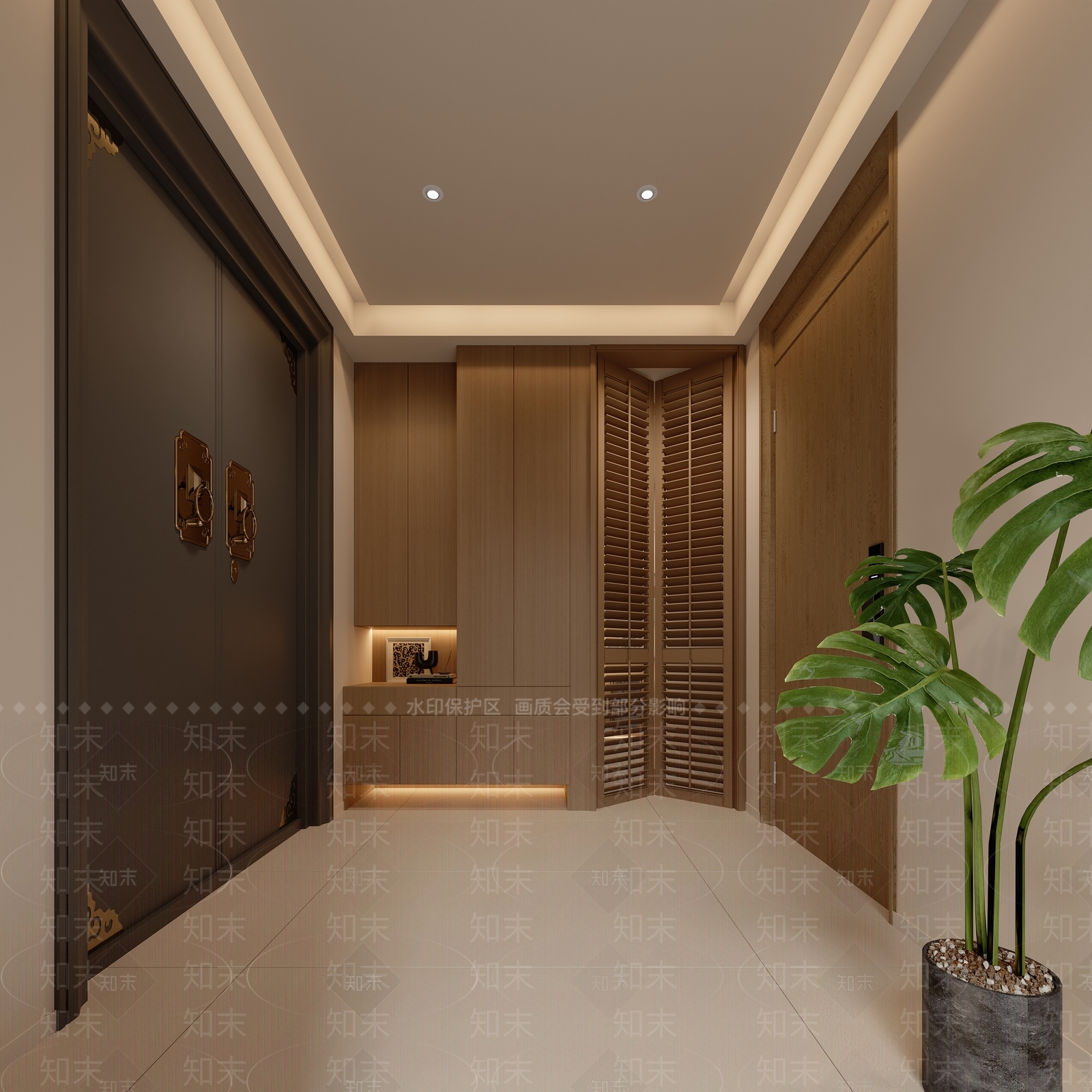 百叶门隔断折叠门3D模型下载【ID:1227277161】